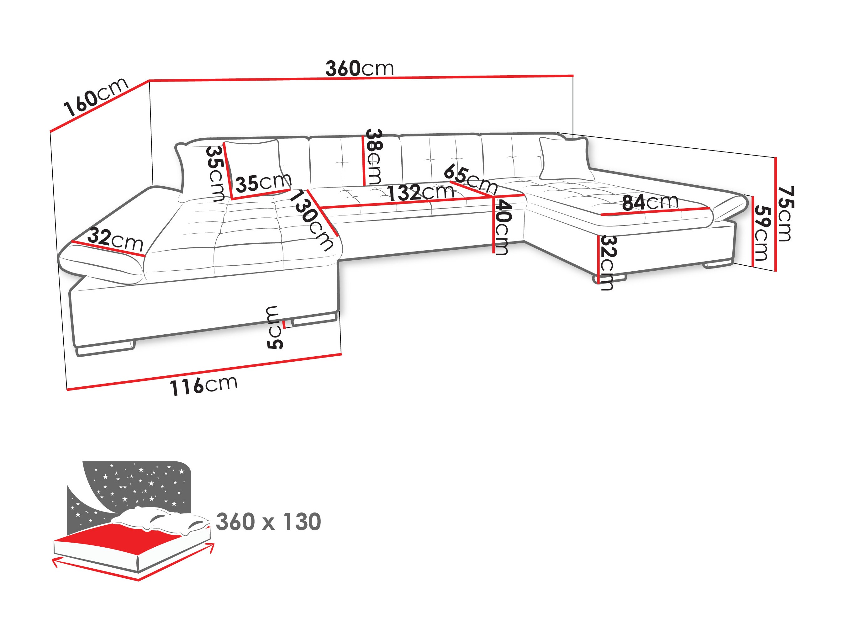 Kulmasohva Comfivo 240 (Maya 09 + Mokka 71)