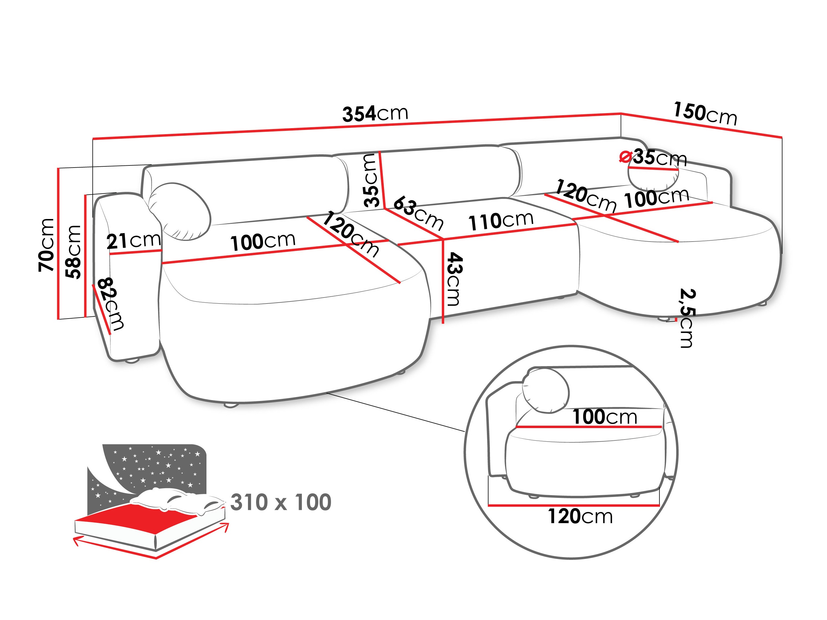 Kulmasohva Comfivo Pullus I (Velo 623)