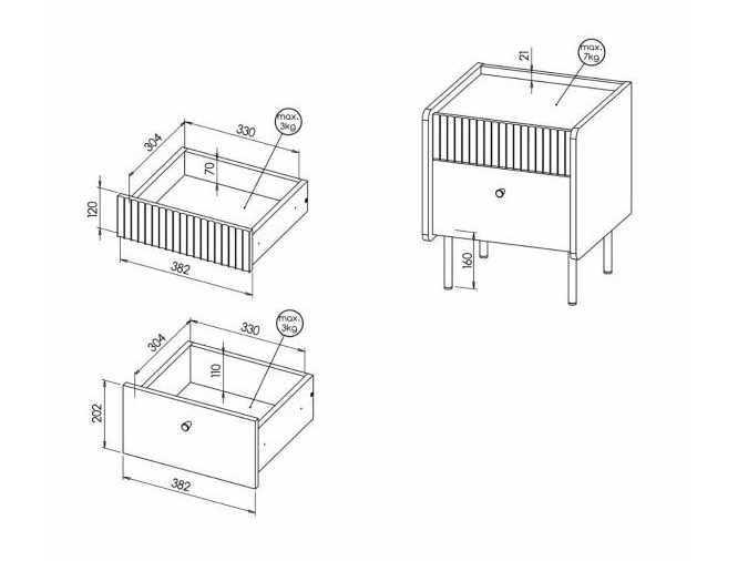 Yöpöytä Tivsali 111