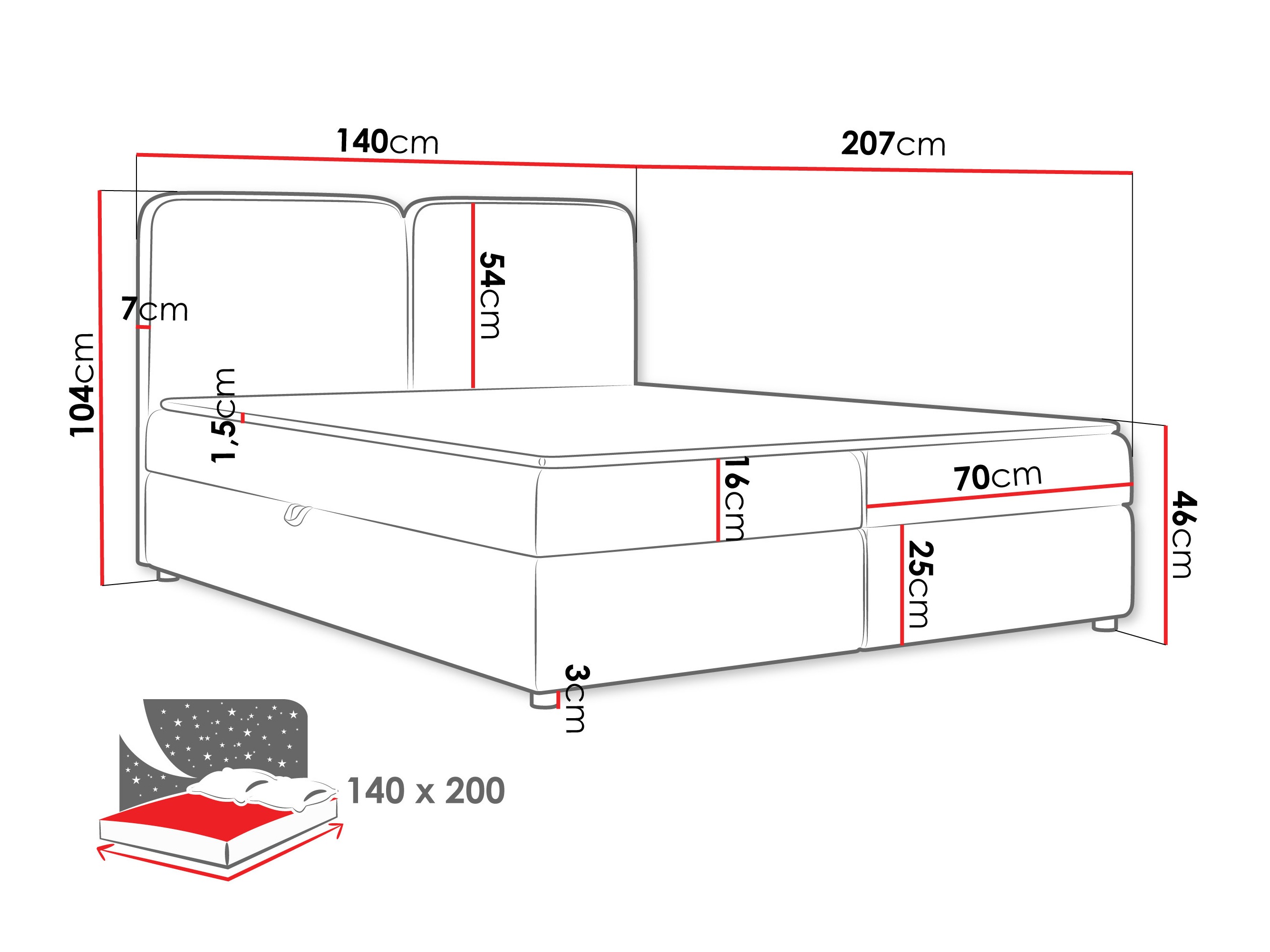 Jenkkisänky Stonecrest 109 (Taro 98)