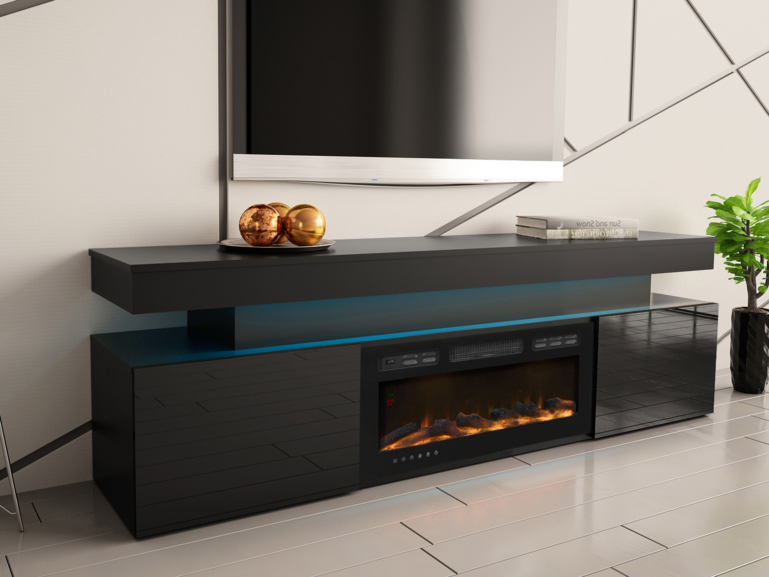 TV-taso Monfero 104 (Musta + Kiiltävä musta)