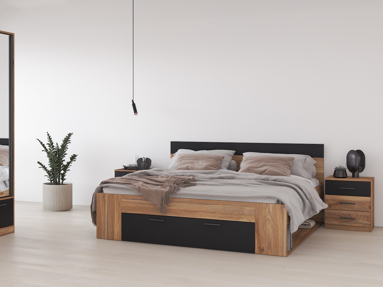 Yöpöytä Melvele 100 (Tammi + Musta)