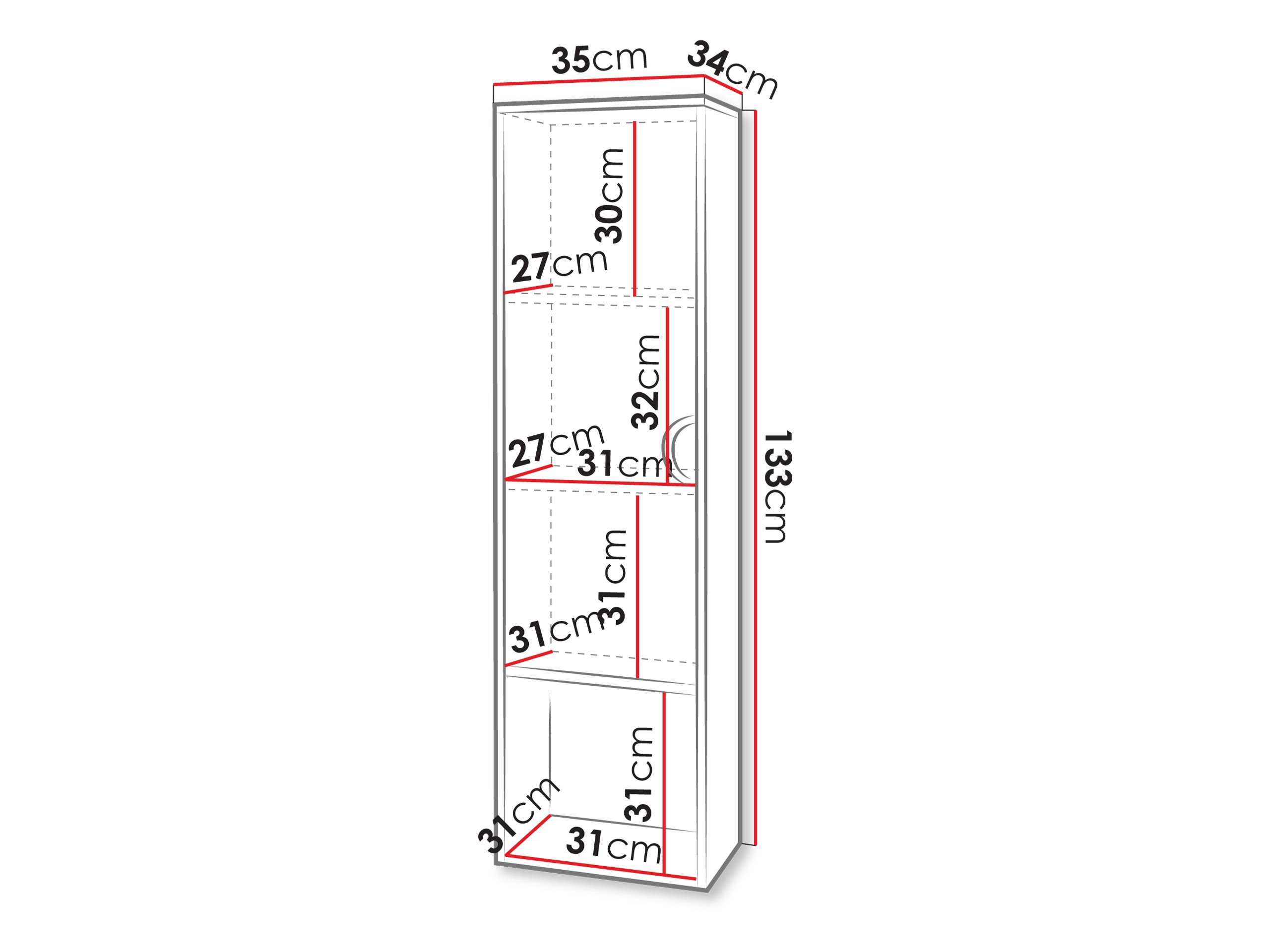 Seinäkiinnitteinen kylpyhuonekaappi Sodalis (Kashmir)