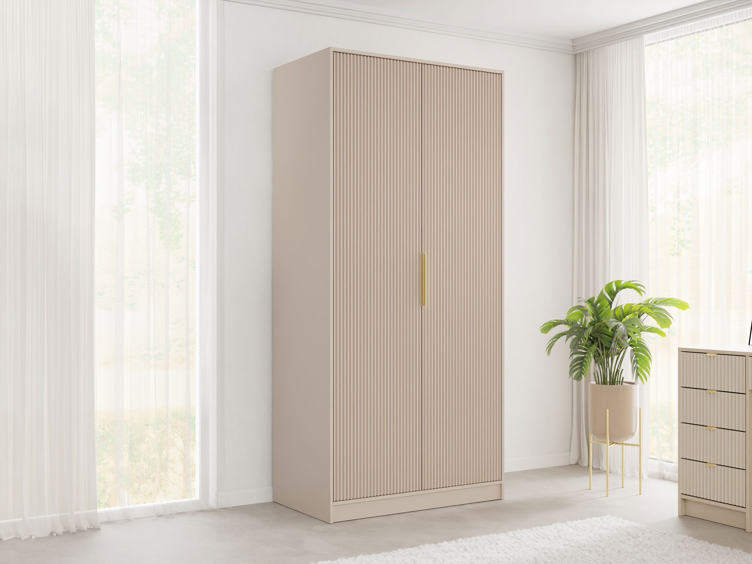 Vaatekaappi Comfivo Larmire 122 (Beige)