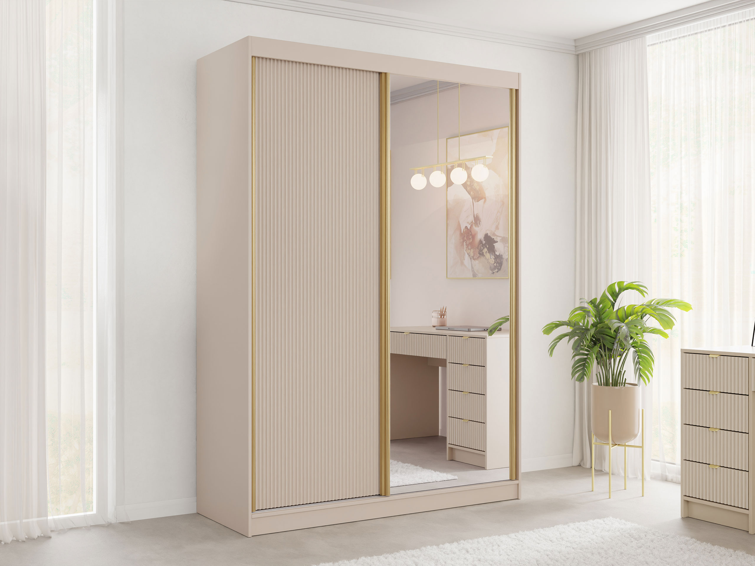 Vaatekaappi Comfivo Larmire 124 (Beige)