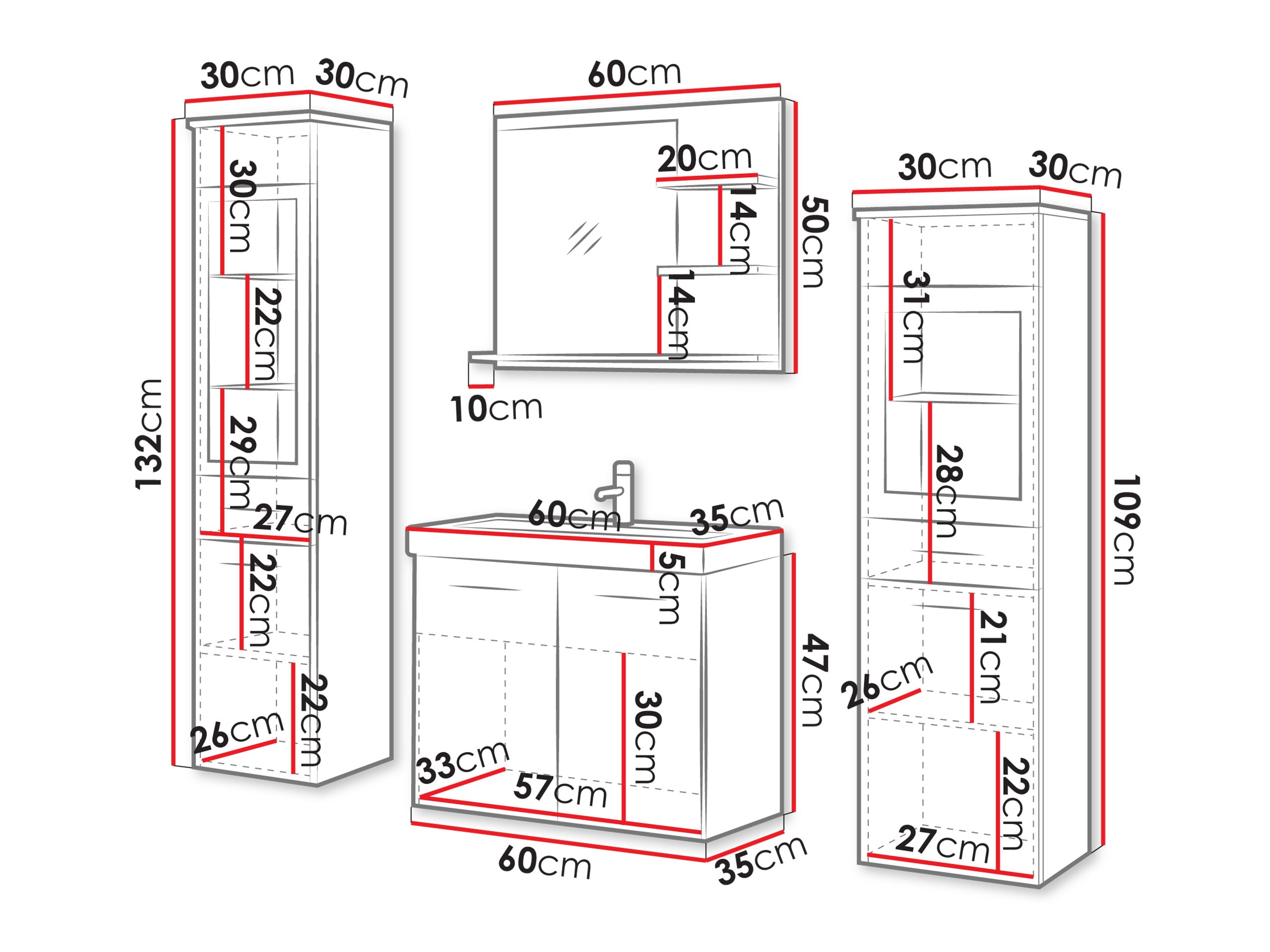 Kylpyhuonesetti Sarasota 141 (Kashmir)