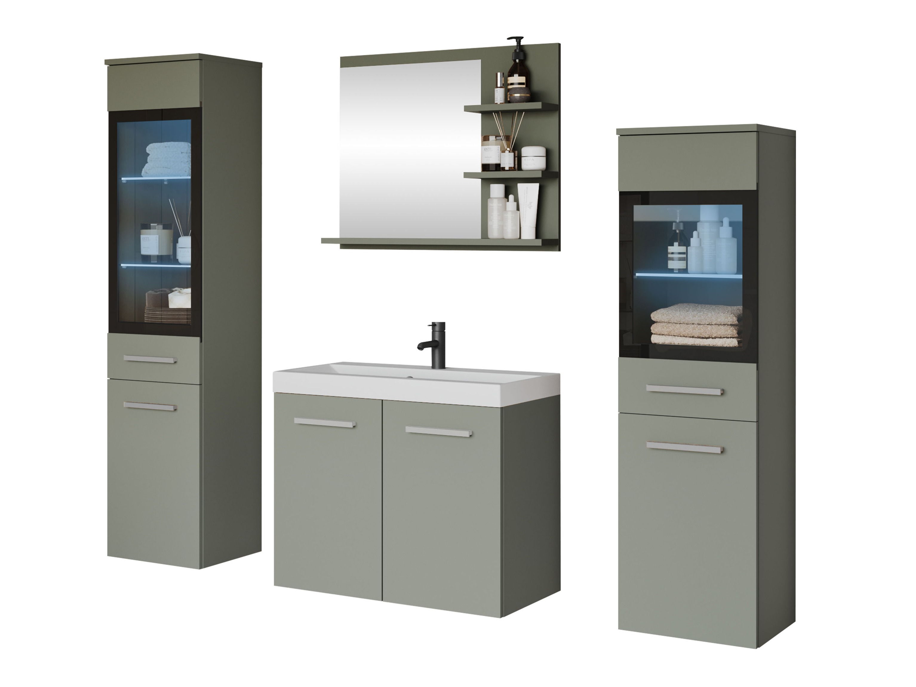 Kylpyhuonesetti Scientia IV (Pölyinen vihreä)