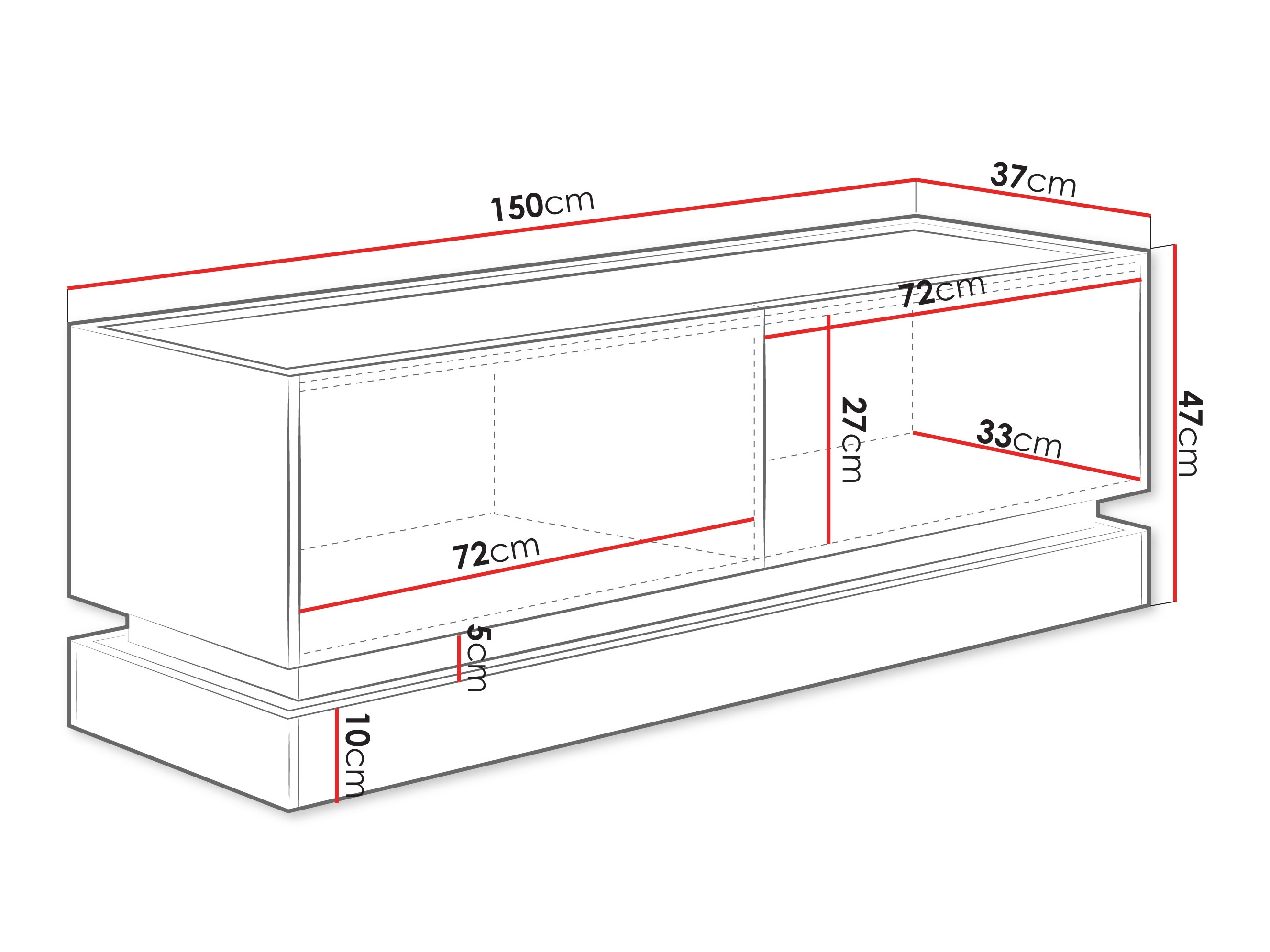 TV-taso Comfivo Tilia I (Musta + Tammi)