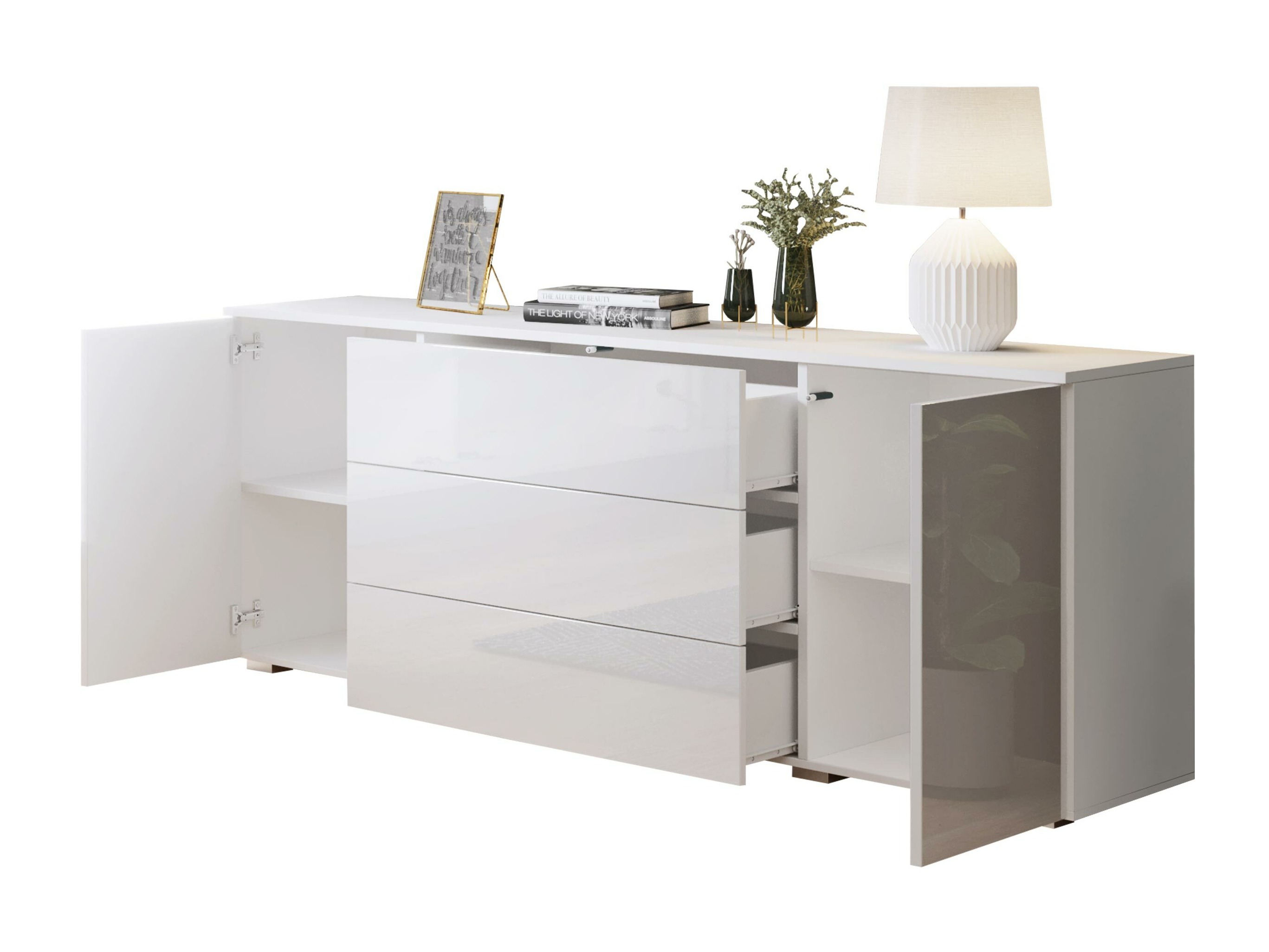 Lipasto Sarasota 129 (Valkoinen + Kiiltävä harmaa)