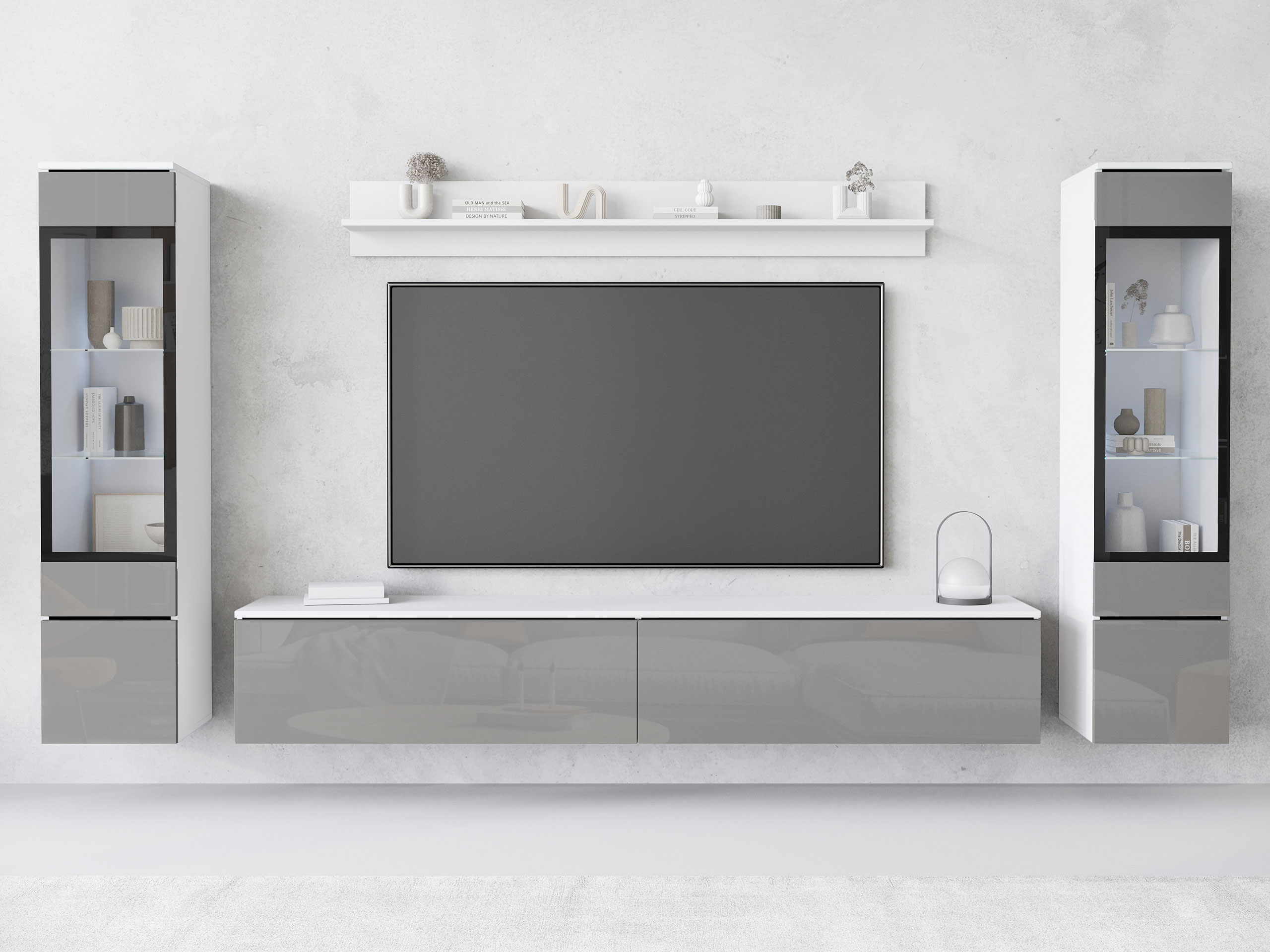 Olohuonesetti Sarasota 126 (Kiiltävä harmaa)