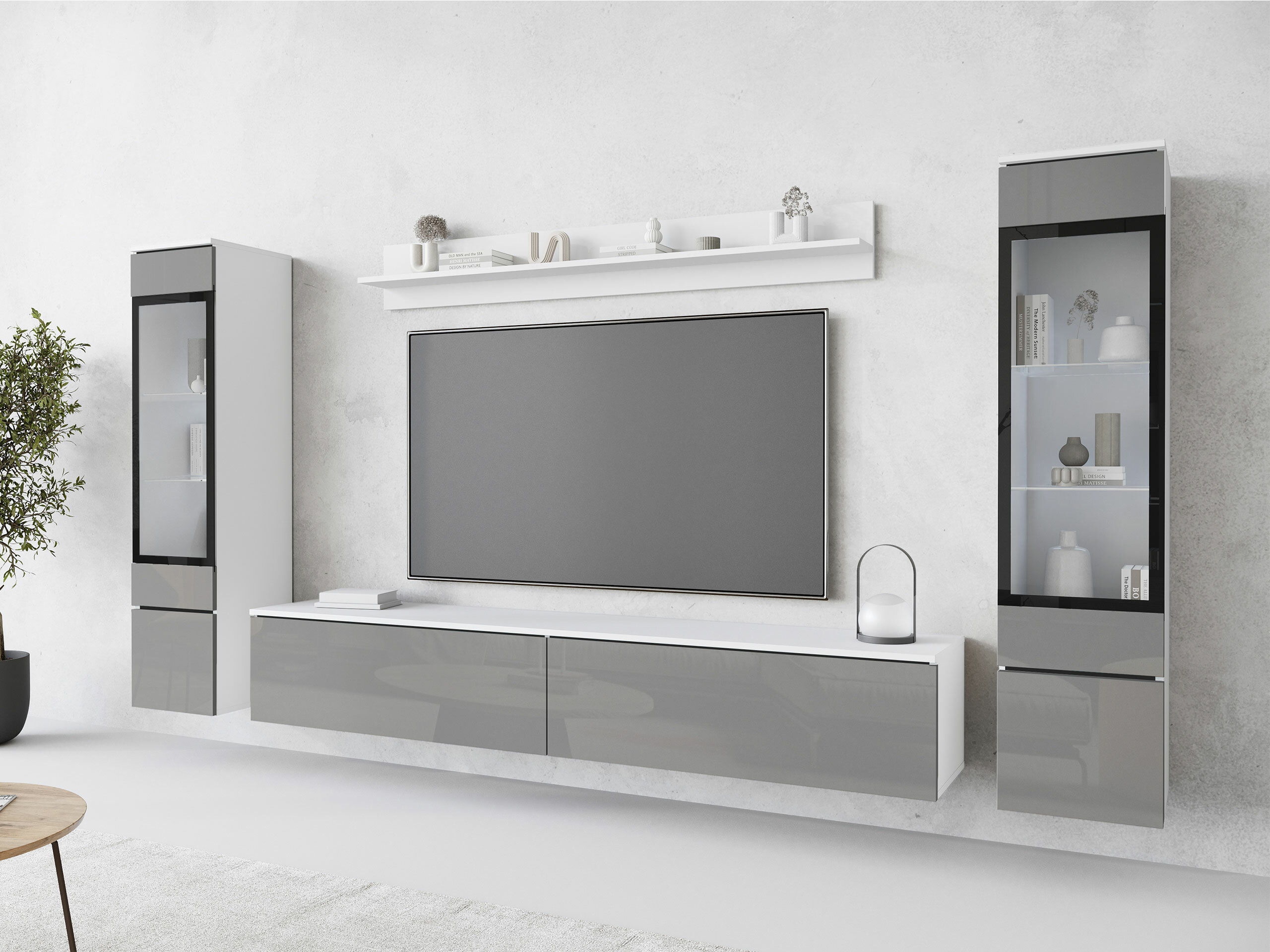 Olohuonesetti Sarasota 126 (Kiiltävä harmaa)