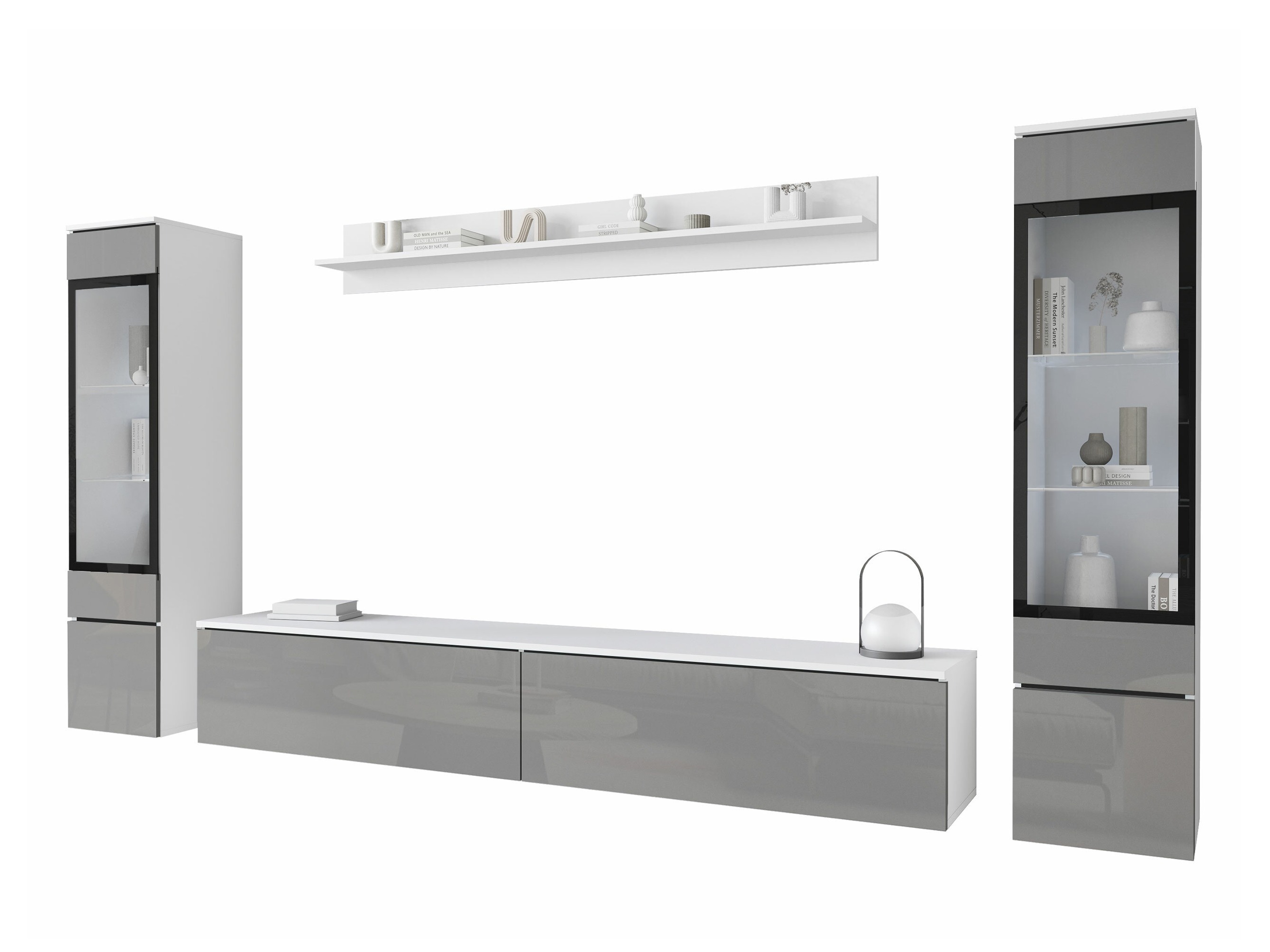 Olohuonesetti Sarasota 126 (Kiiltävä harmaa)