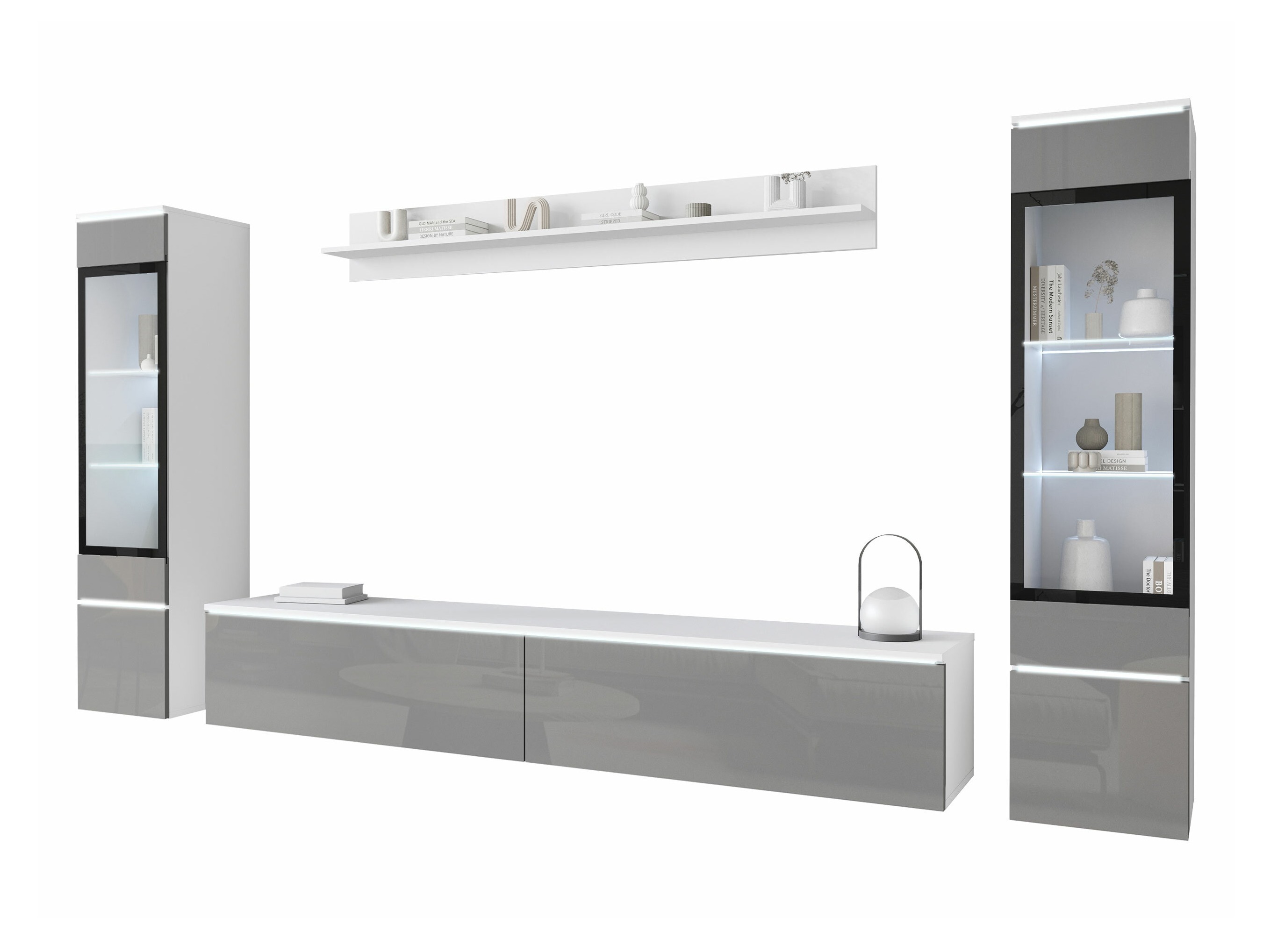 Olohuonesetti Sarasota 126 (Kiiltävä harmaa)