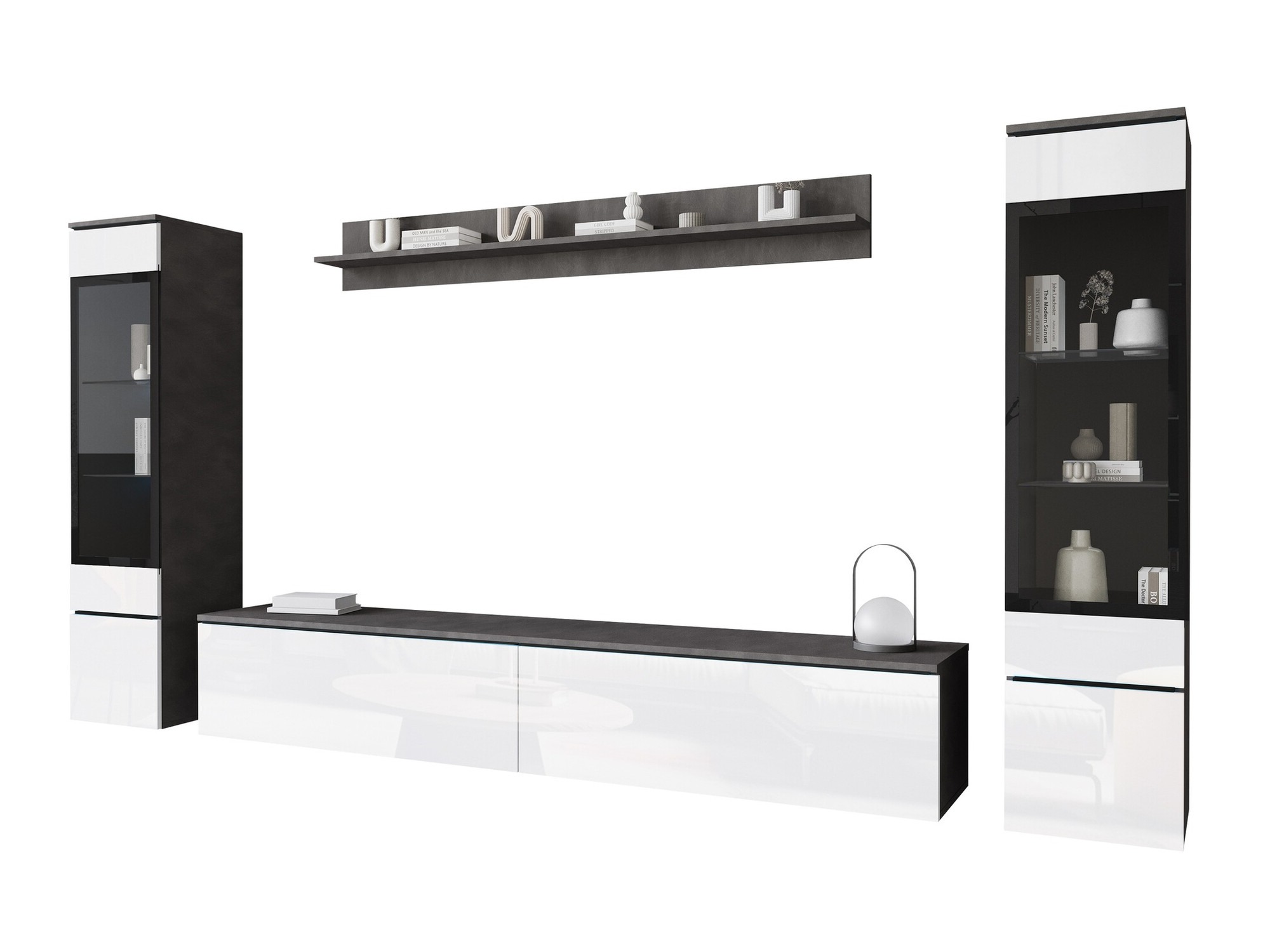 Olohuonesetti Sarasota 126 (Matera-harmaa + Kiiltävä valkoinen)