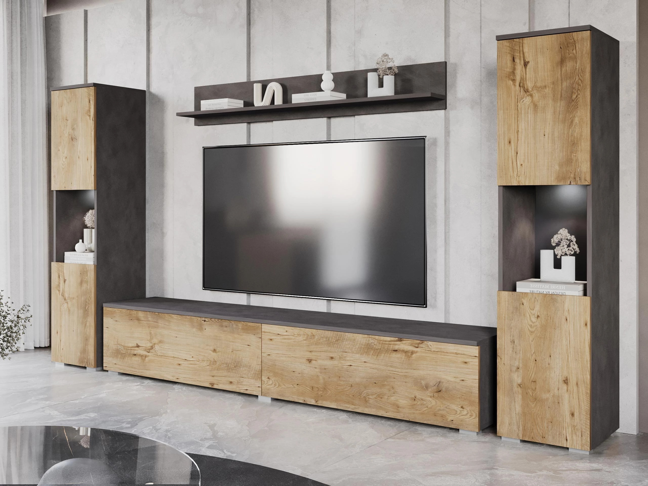 Olohuonesetti Sarasota 131 (Matera-harmaa + Kastanja)