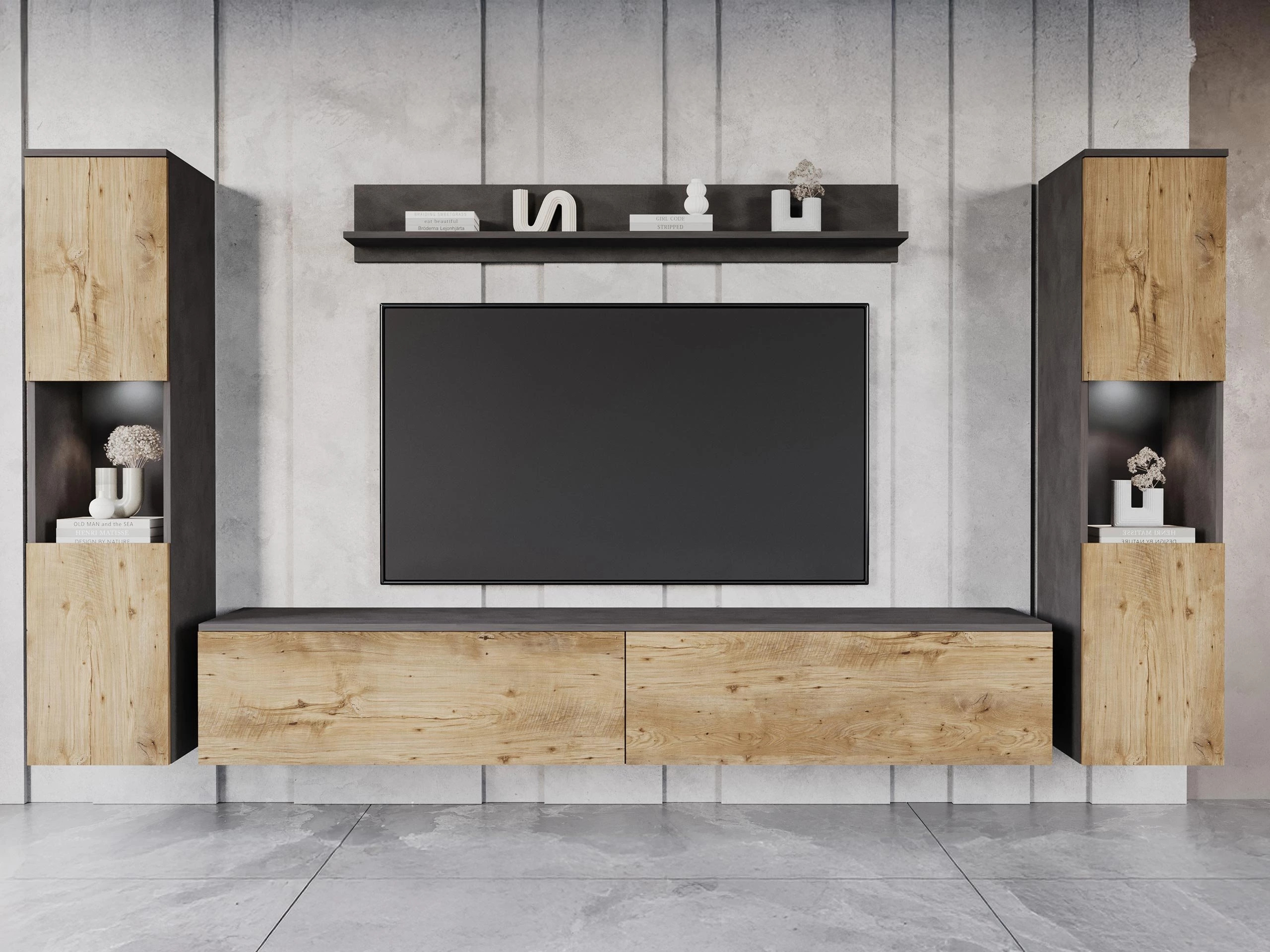 Olohuonesetti Sarasota 131 (Matera-harmaa + Kastanja)