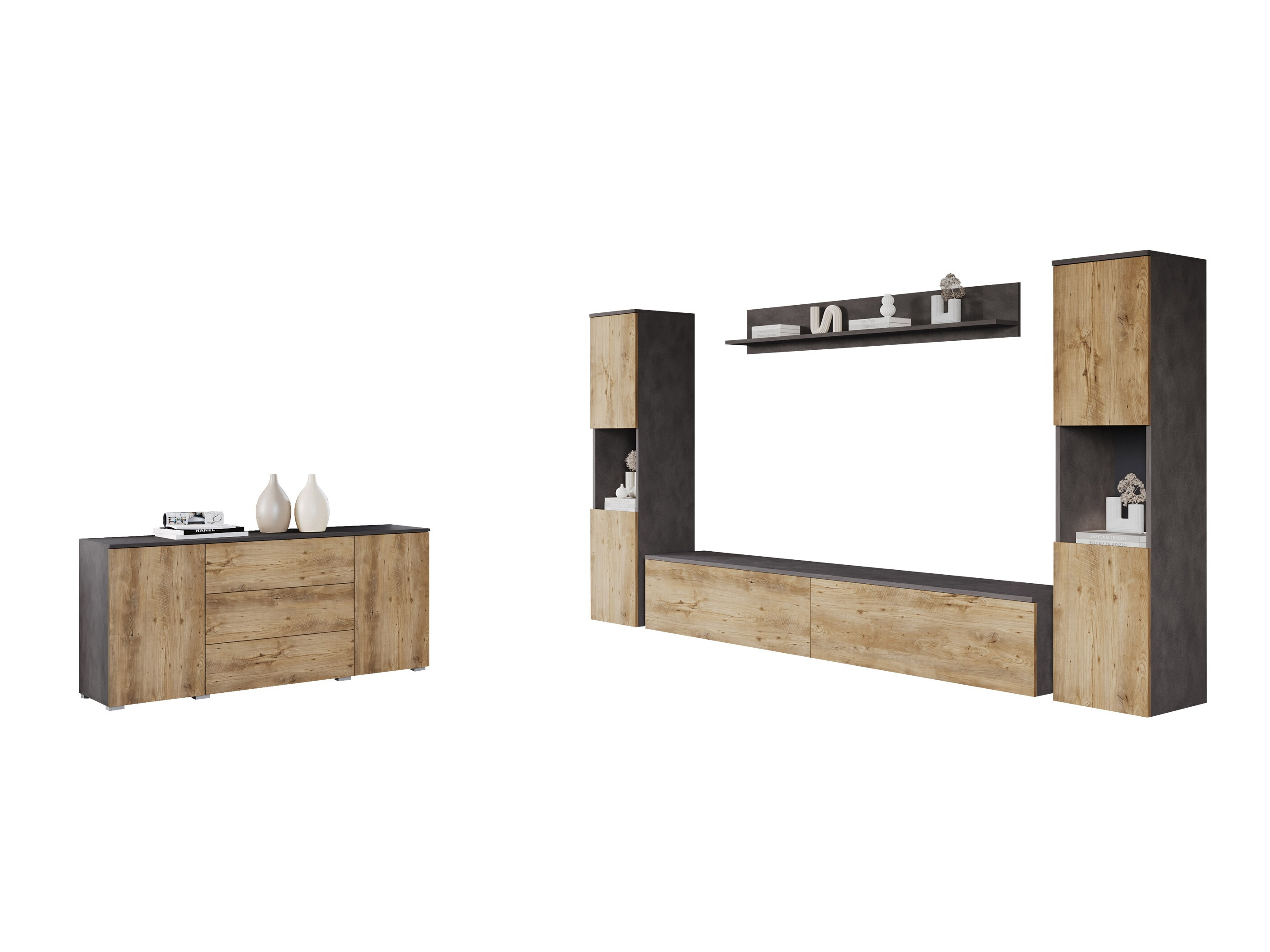 Olohuonesetti Sarasota 133 (Matera-harmaa + Kastanja)