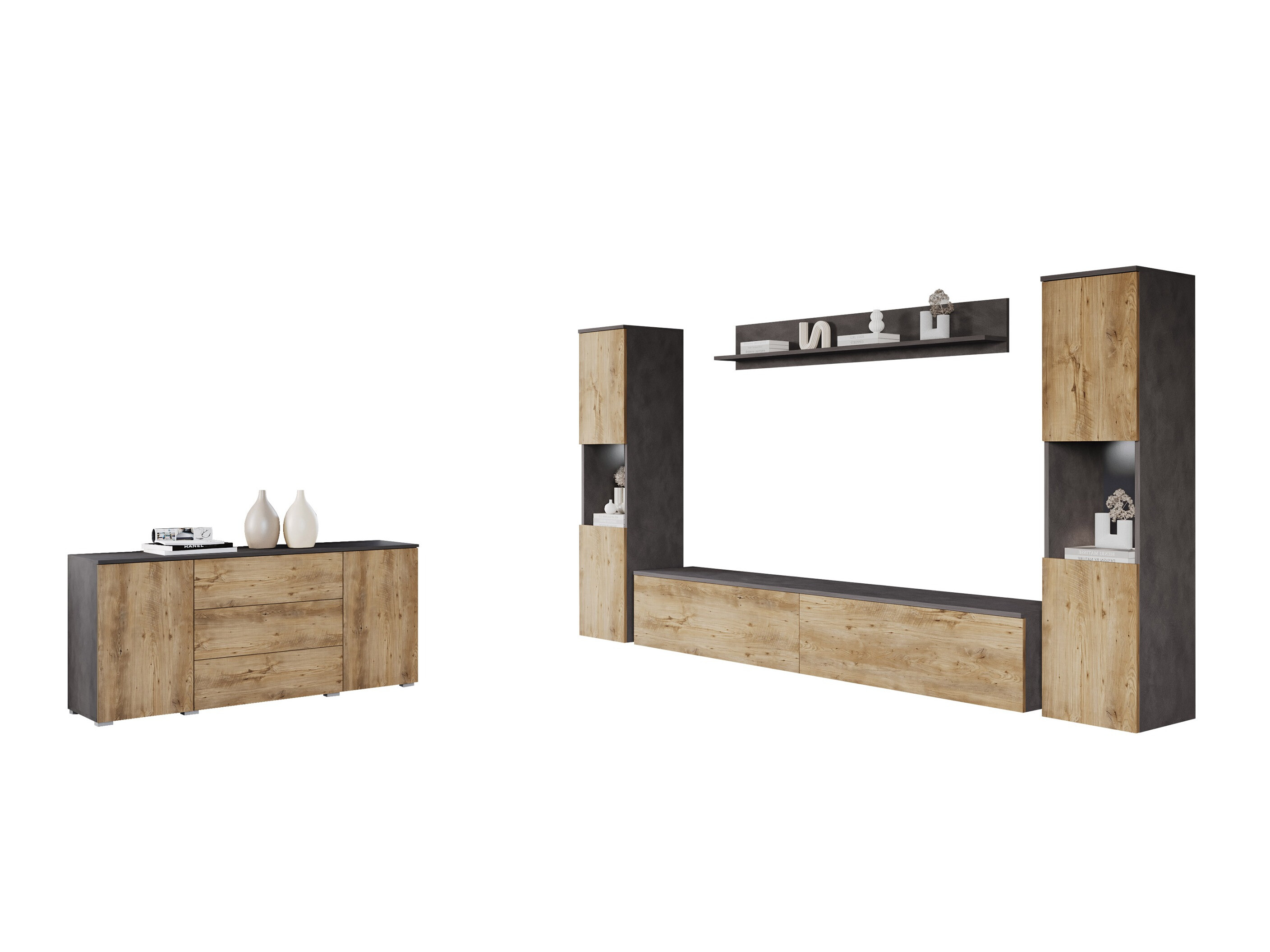 Olohuonesetti Sarasota 133 (Matera-harmaa + Kastanja)