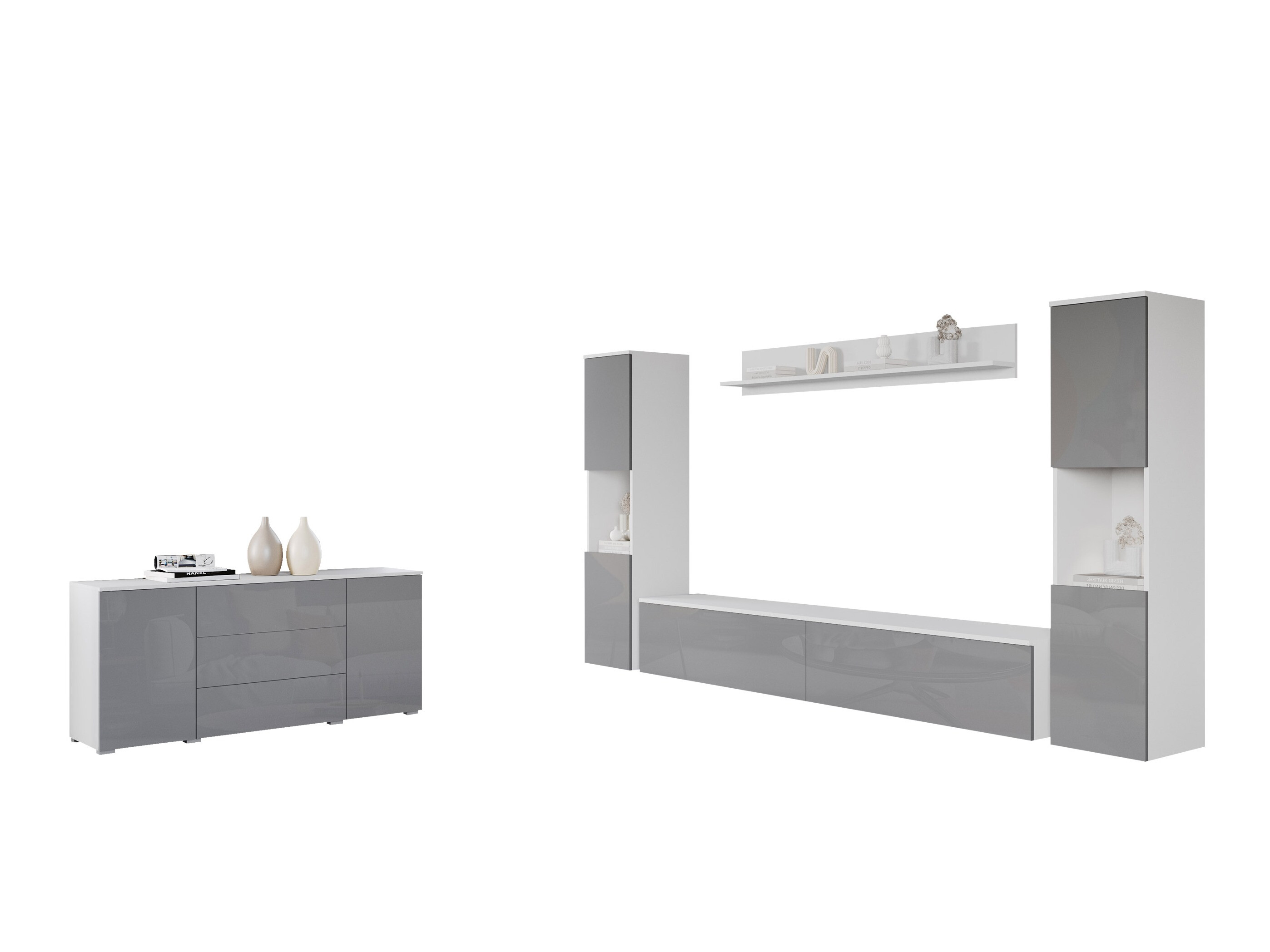 Olohuonesetti Sarasota 133 (Valkoinen + Kiiltävä valkoinen)