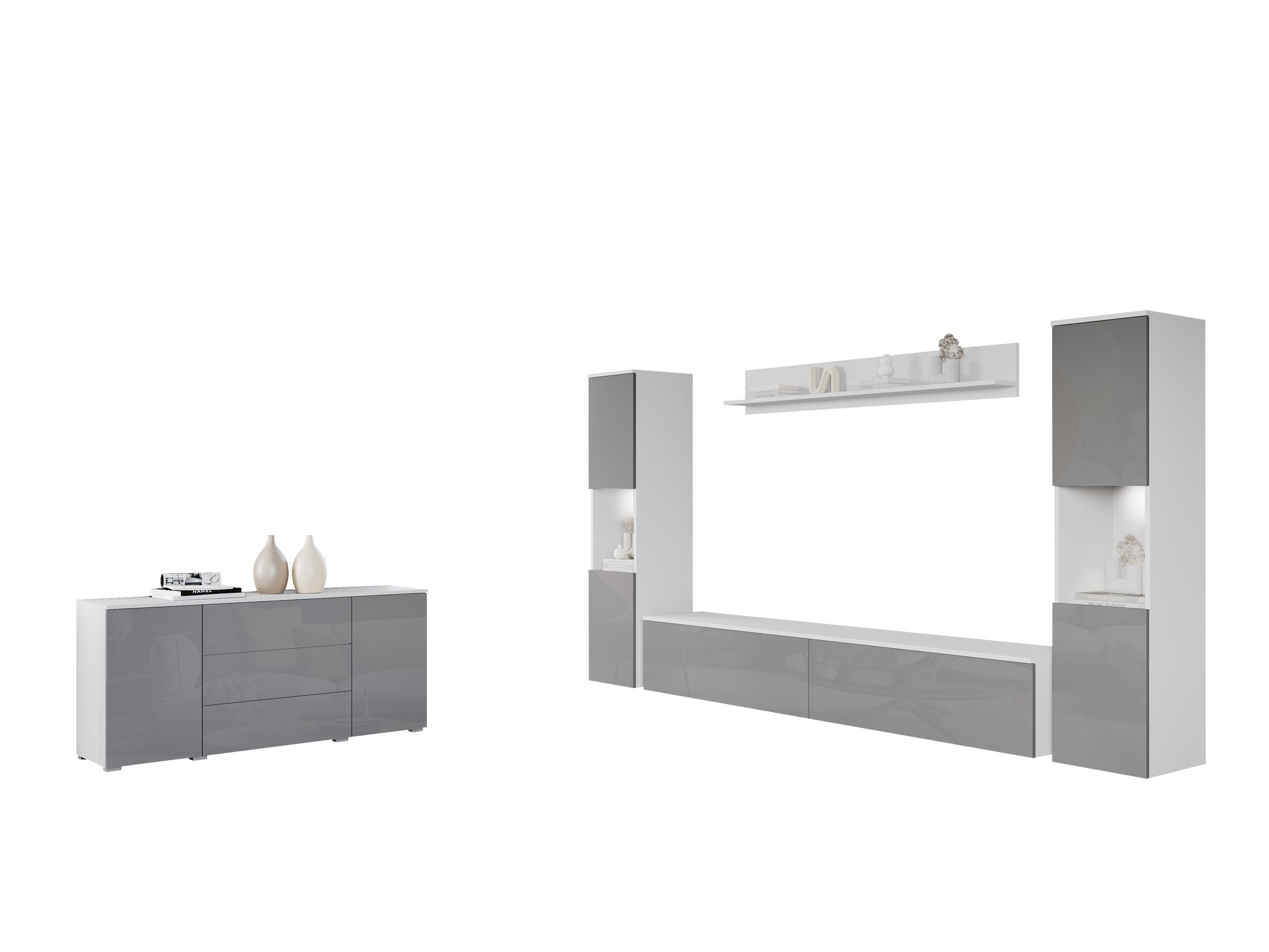 Olohuonesetti Sarasota 133 (Valkoinen + Kiiltävä valkoinen)