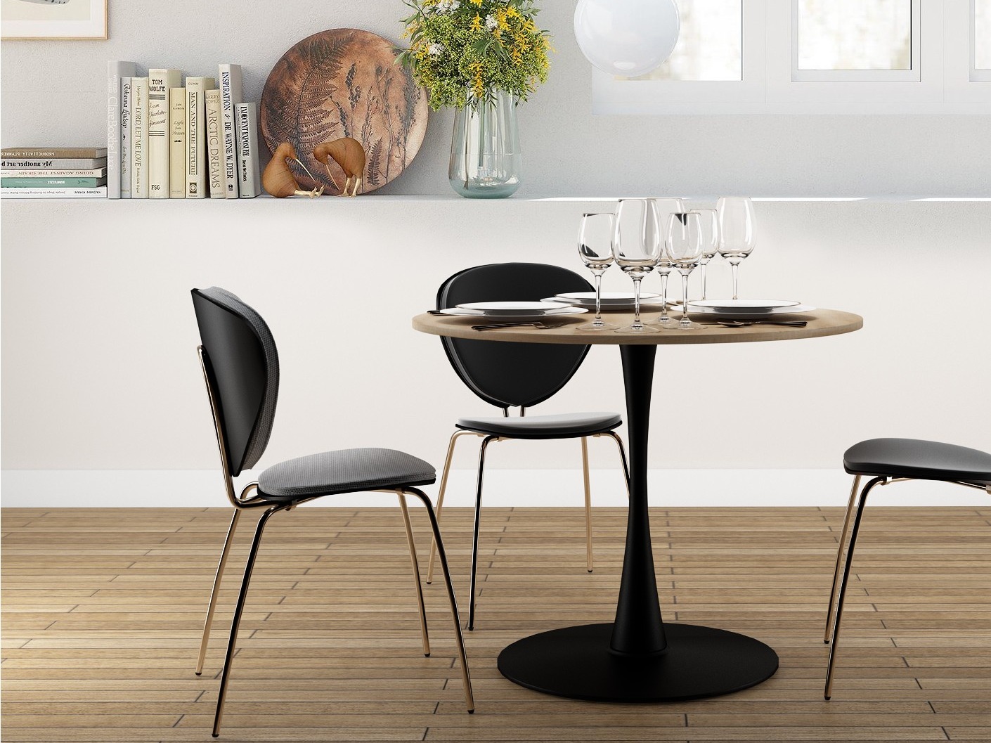 Pöytä Denton 809 (Tammi + Musta)