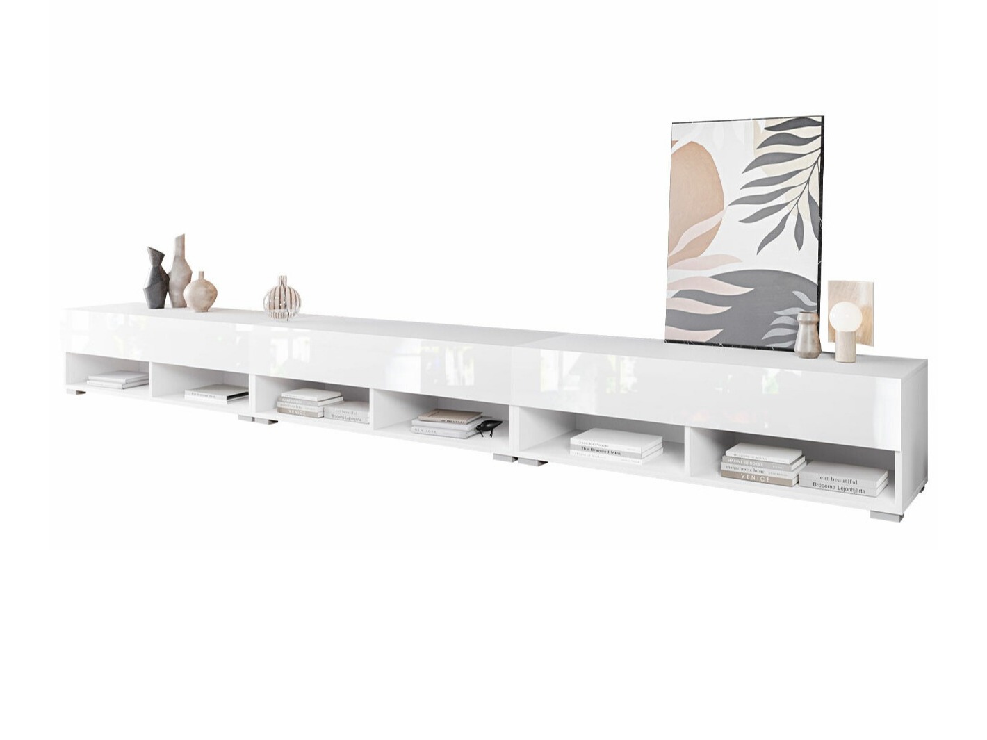 TV-taso Sarasota 144 (Valkoinen + Kiiltävä valkoinen)