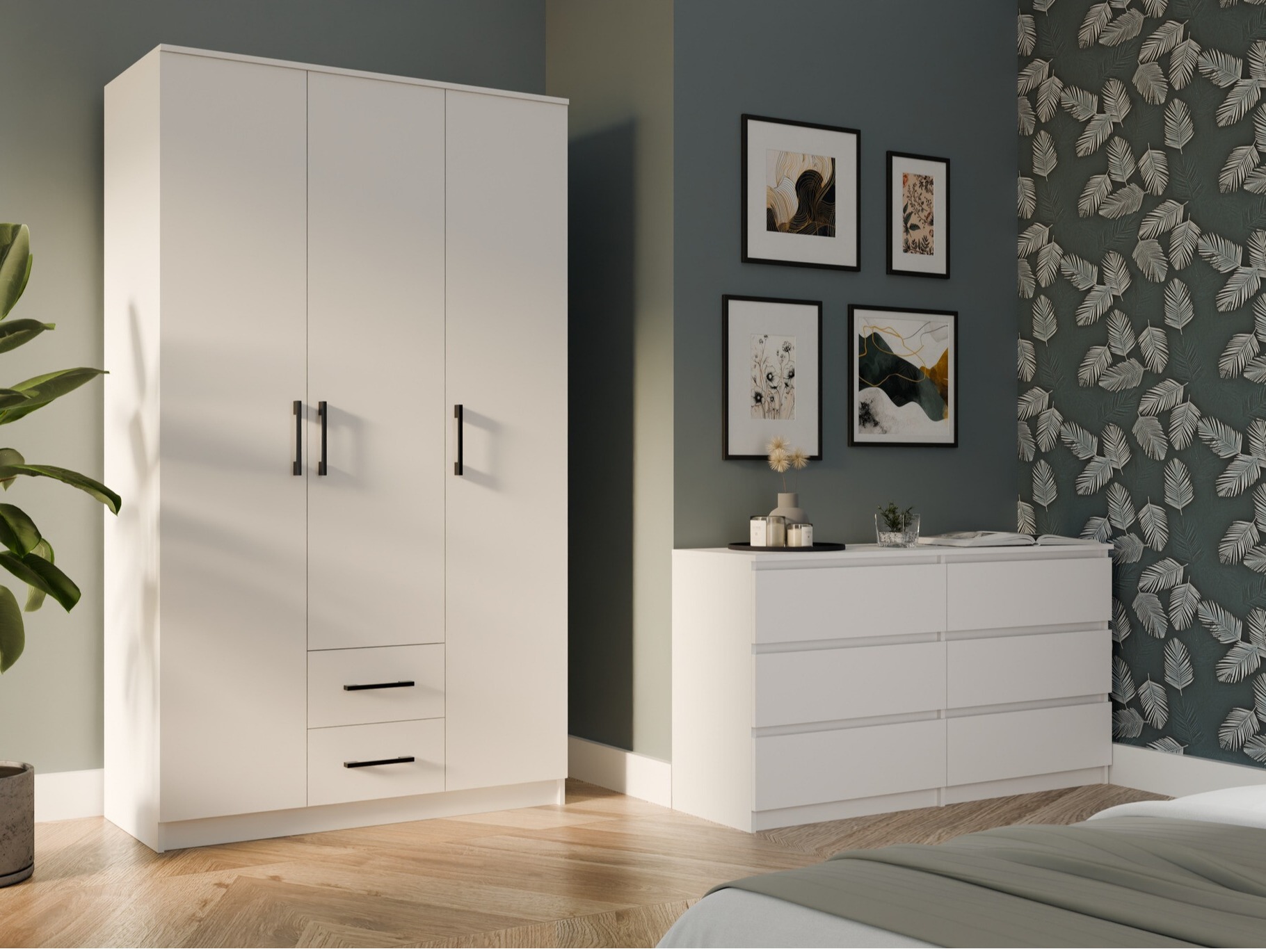 Vaatekaappi Mandeville 116 (Valkoinen)