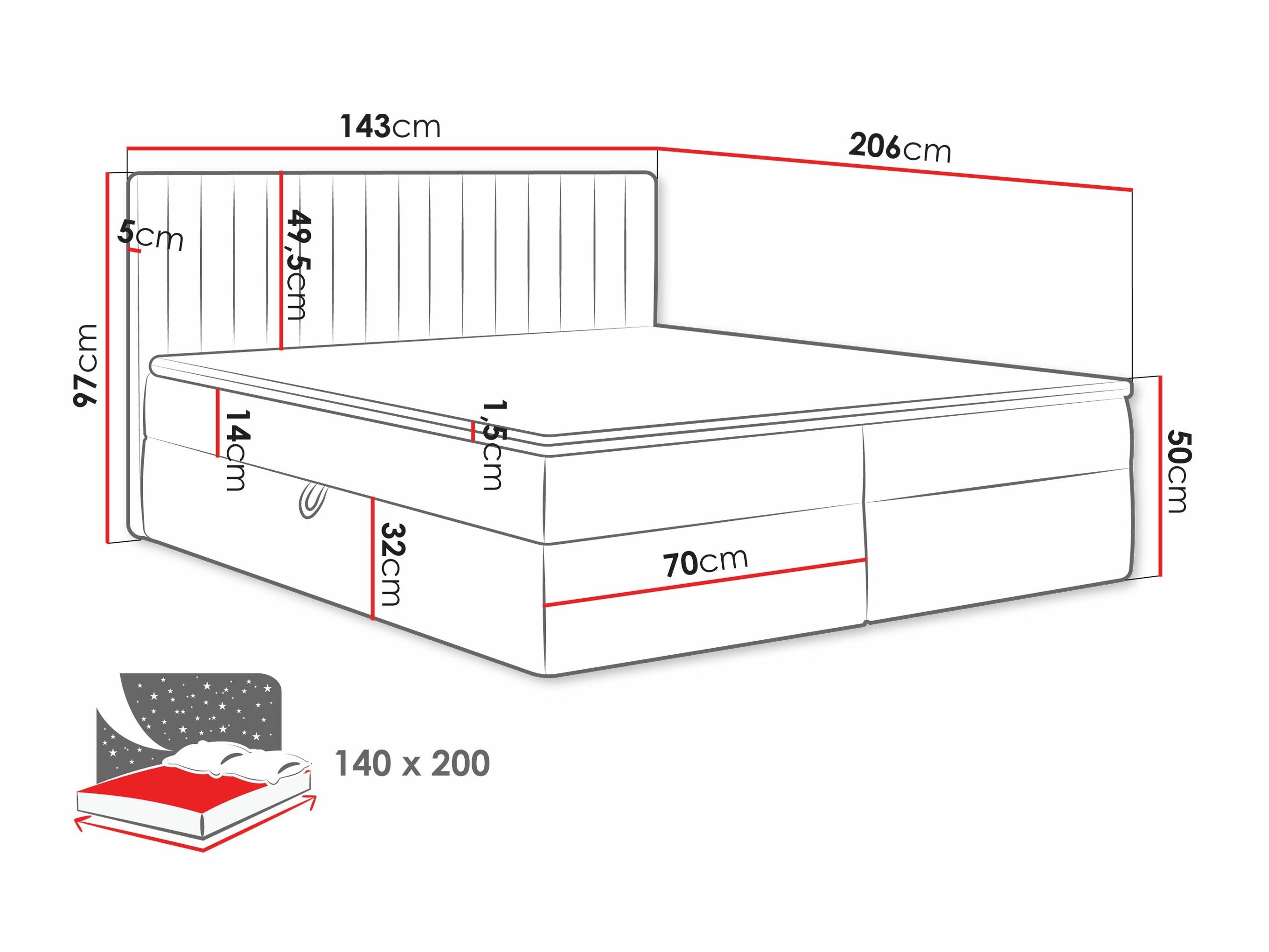 Jenkkisänky Comfivo 481 (Manila 16)