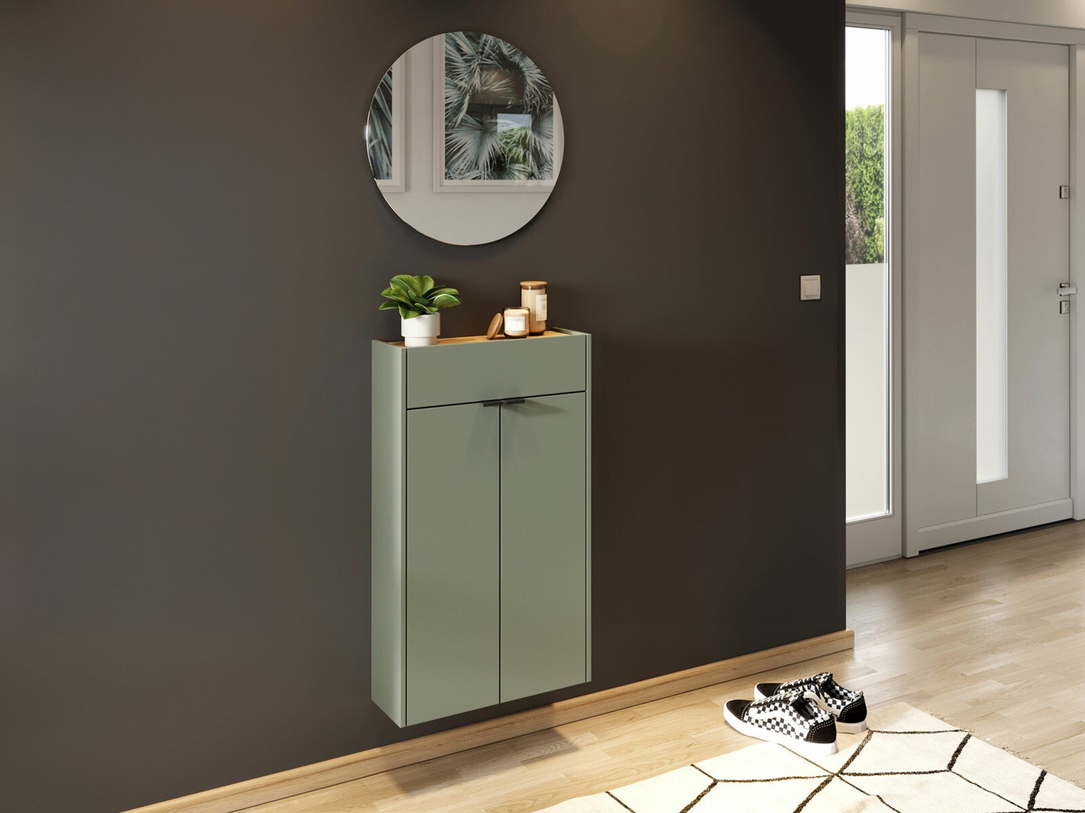 Eteissetti Cirsale 104 (Pölyinen vihreä + Navarra tammi)