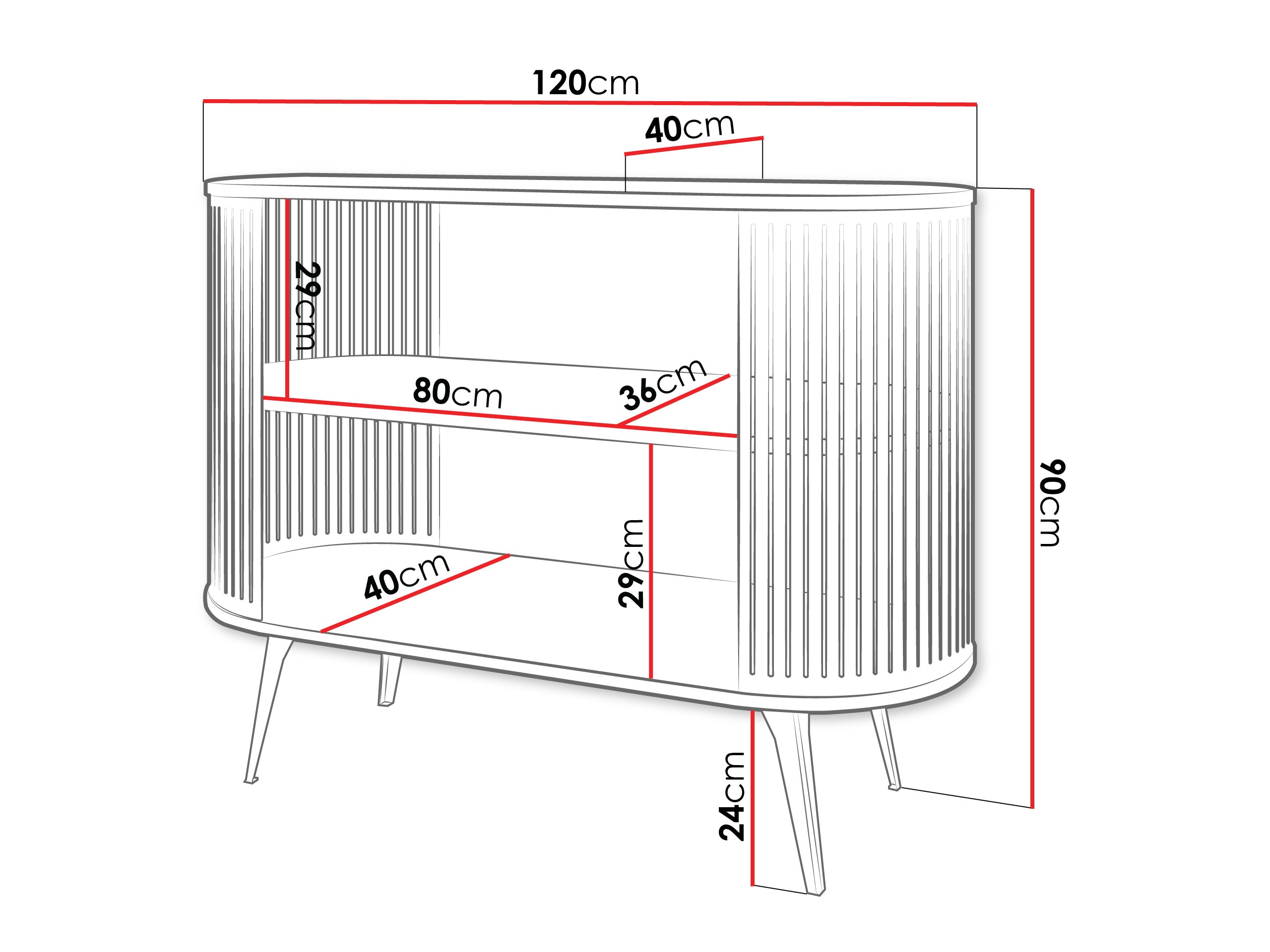 Hylly Sordore 126 (Musta + Valkoinen)
