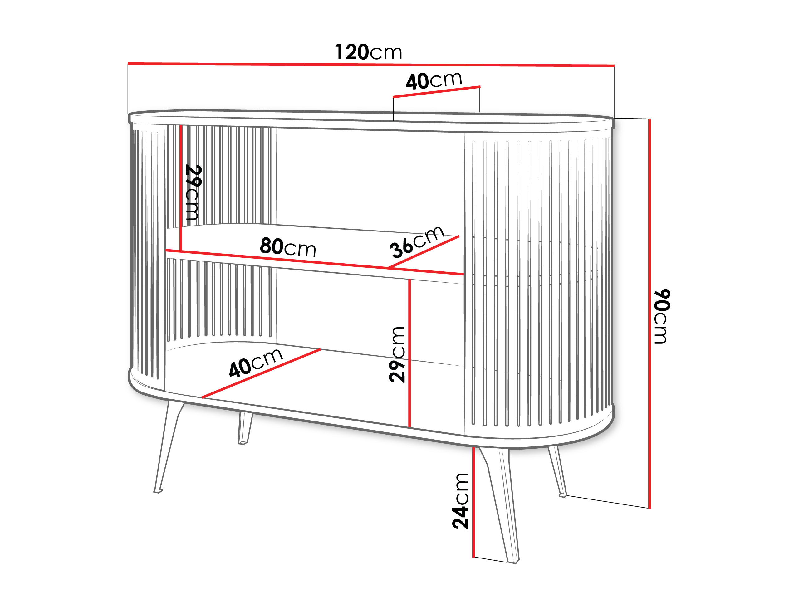 Hylly Vitum II (Kultainen + Musta)