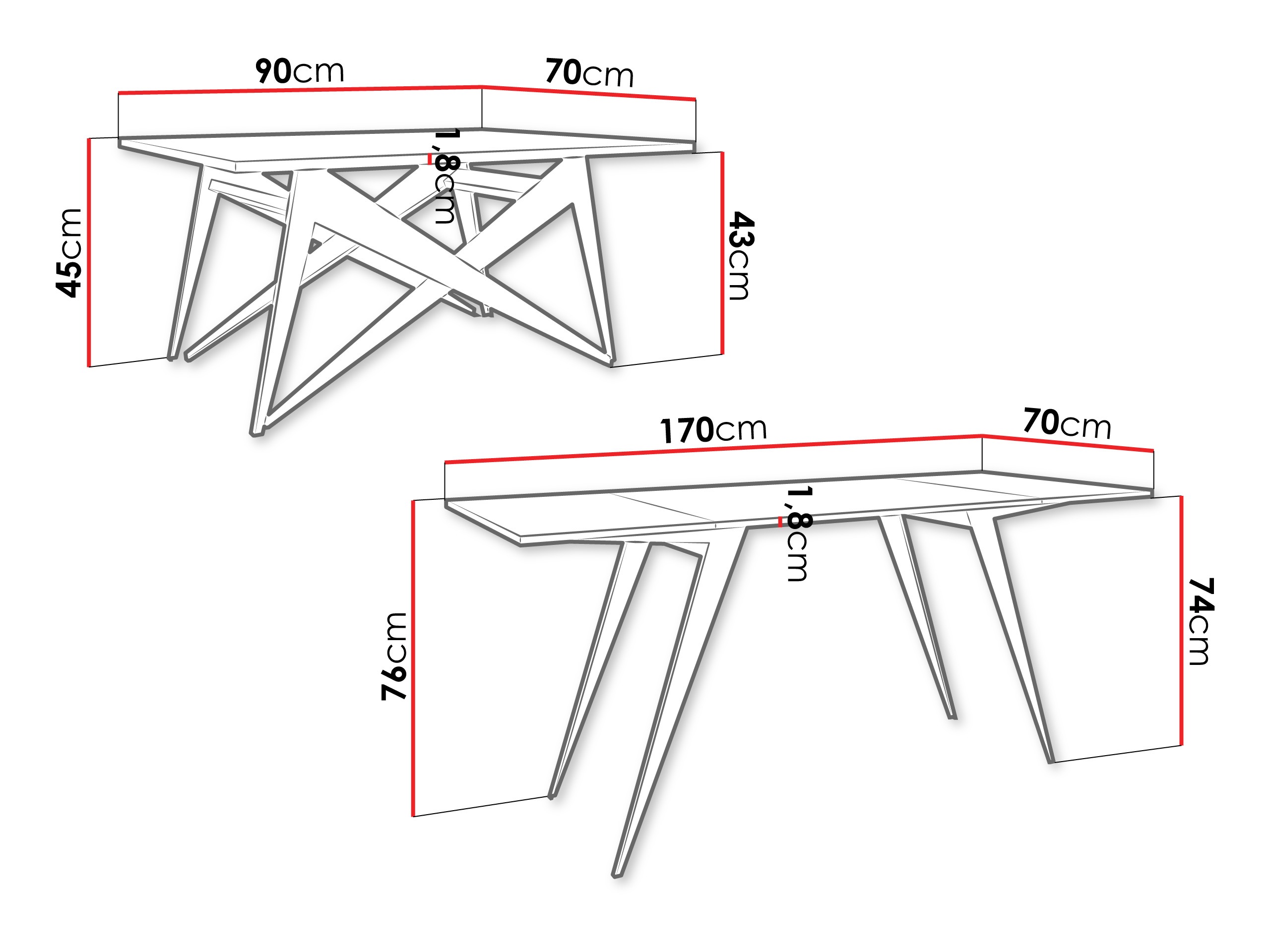 Muunnettava sohvapöytä Oswego 150 (Kultainen Craft-tammi + Musta)