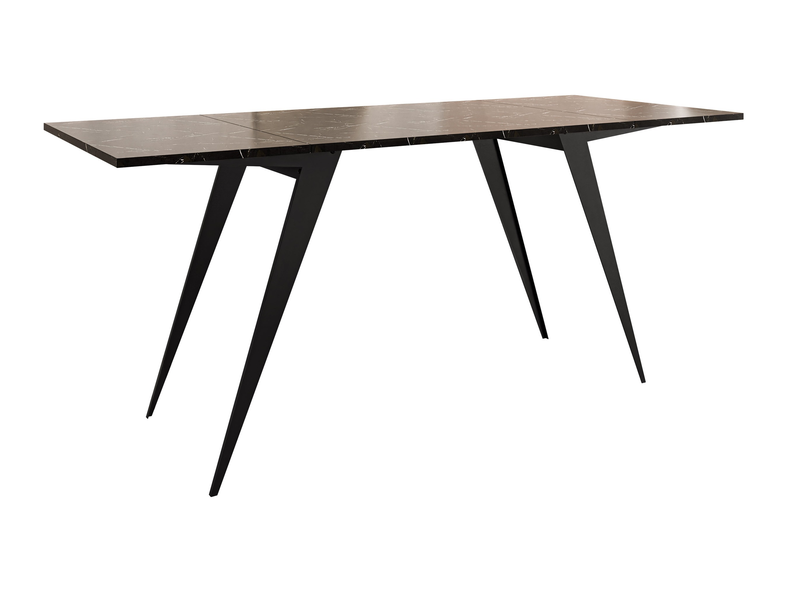 Muunnettava sohvapöytä Oswego 150 (Musta marmori + Musta)