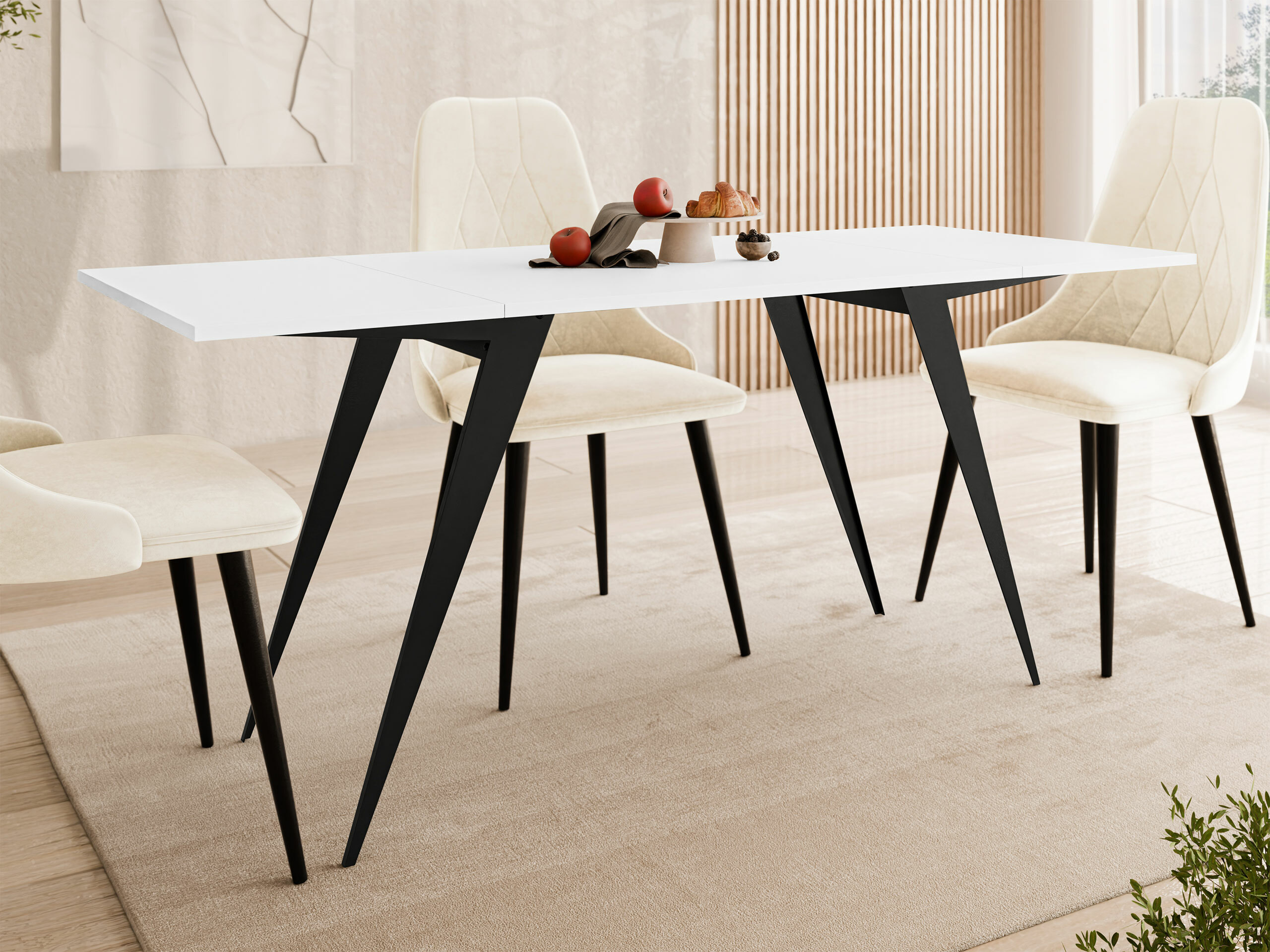 Muunnettava sohvapöytä Oswego 150 (Valkoinen + Musta)