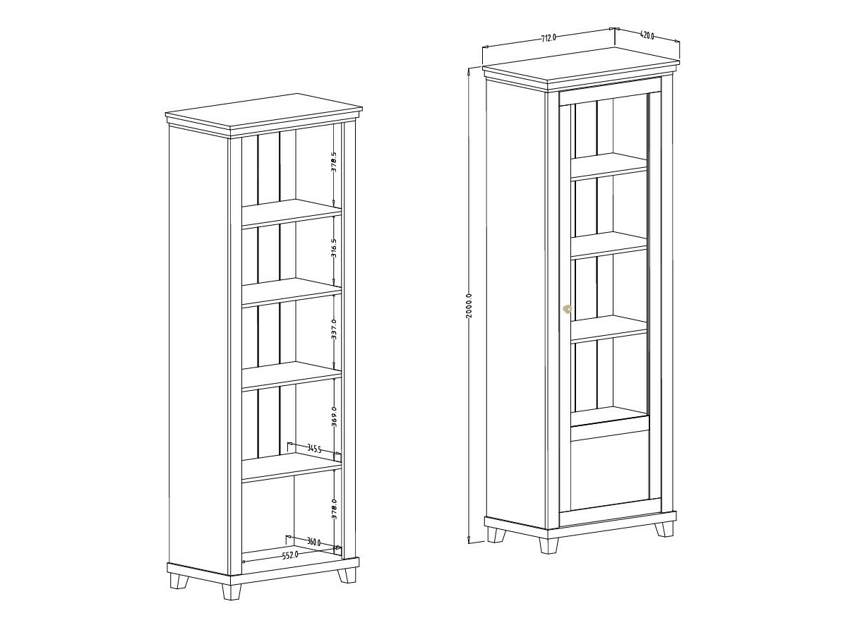 Hylly Tolnue 101 (Tummanvihreä + Lefkas tammi)