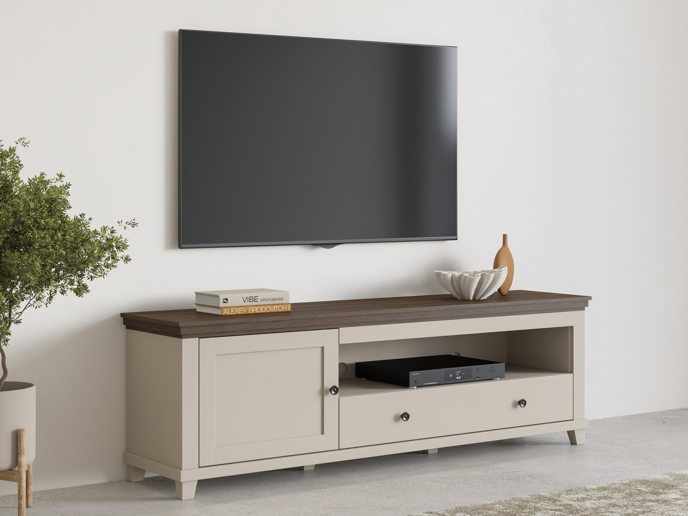 TV-taso Tolnue 104 (Vaalea beige + Tammi)