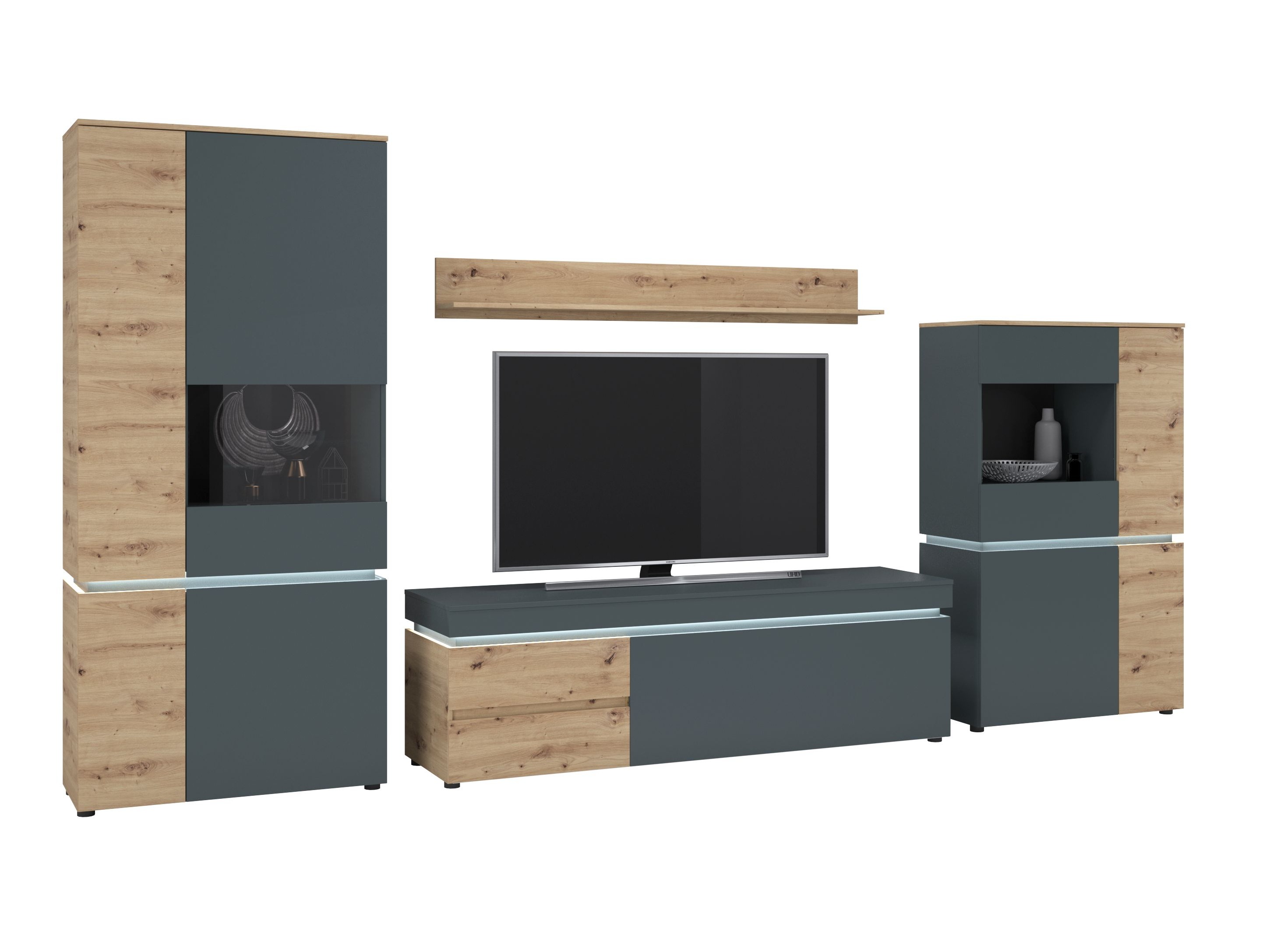 Olohuonesetti Ontario 176 (Artisaanitammi + Harmaa)