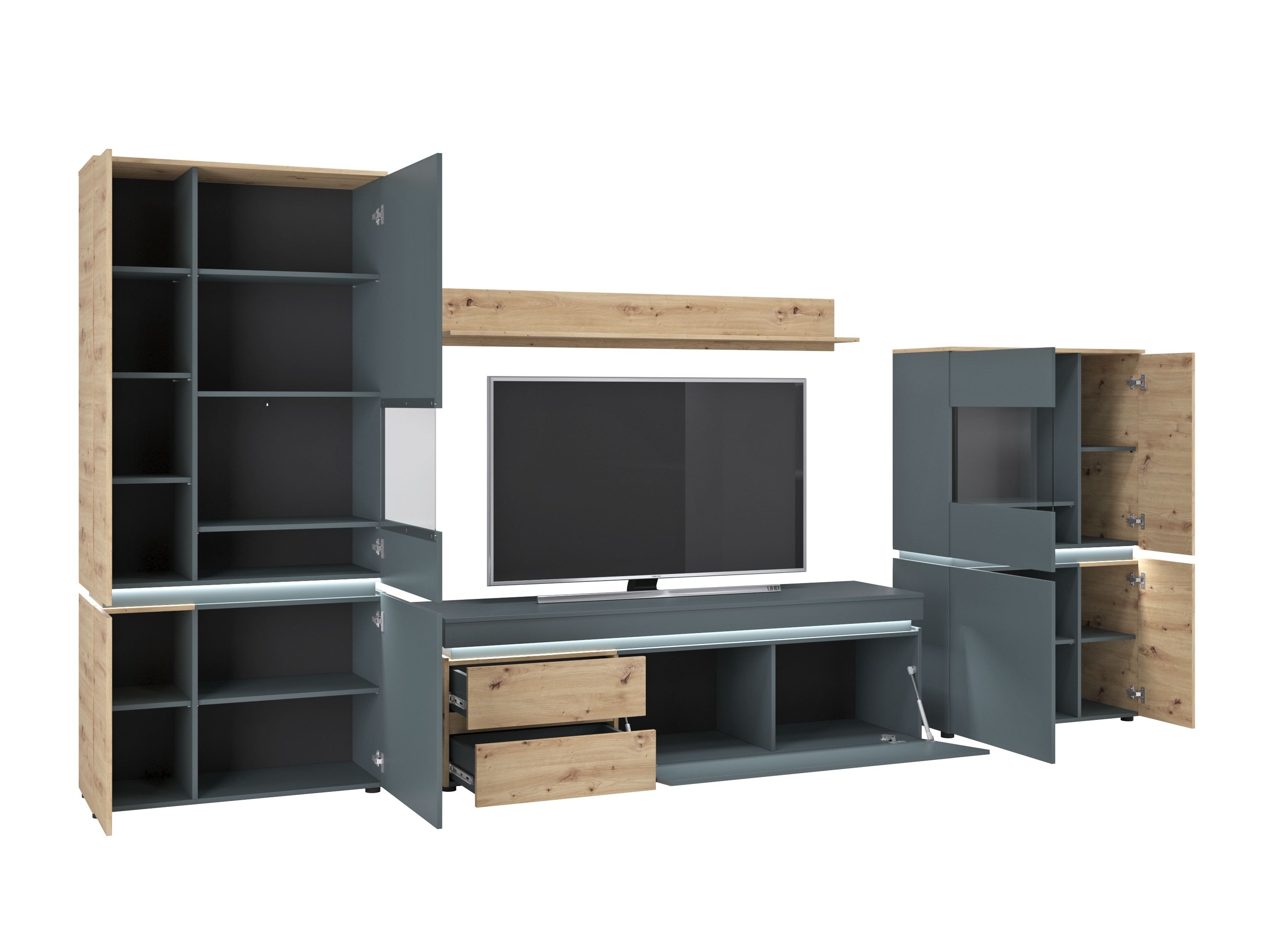 Olohuonesetti Ontario 176 (Artisaanitammi + Harmaa)