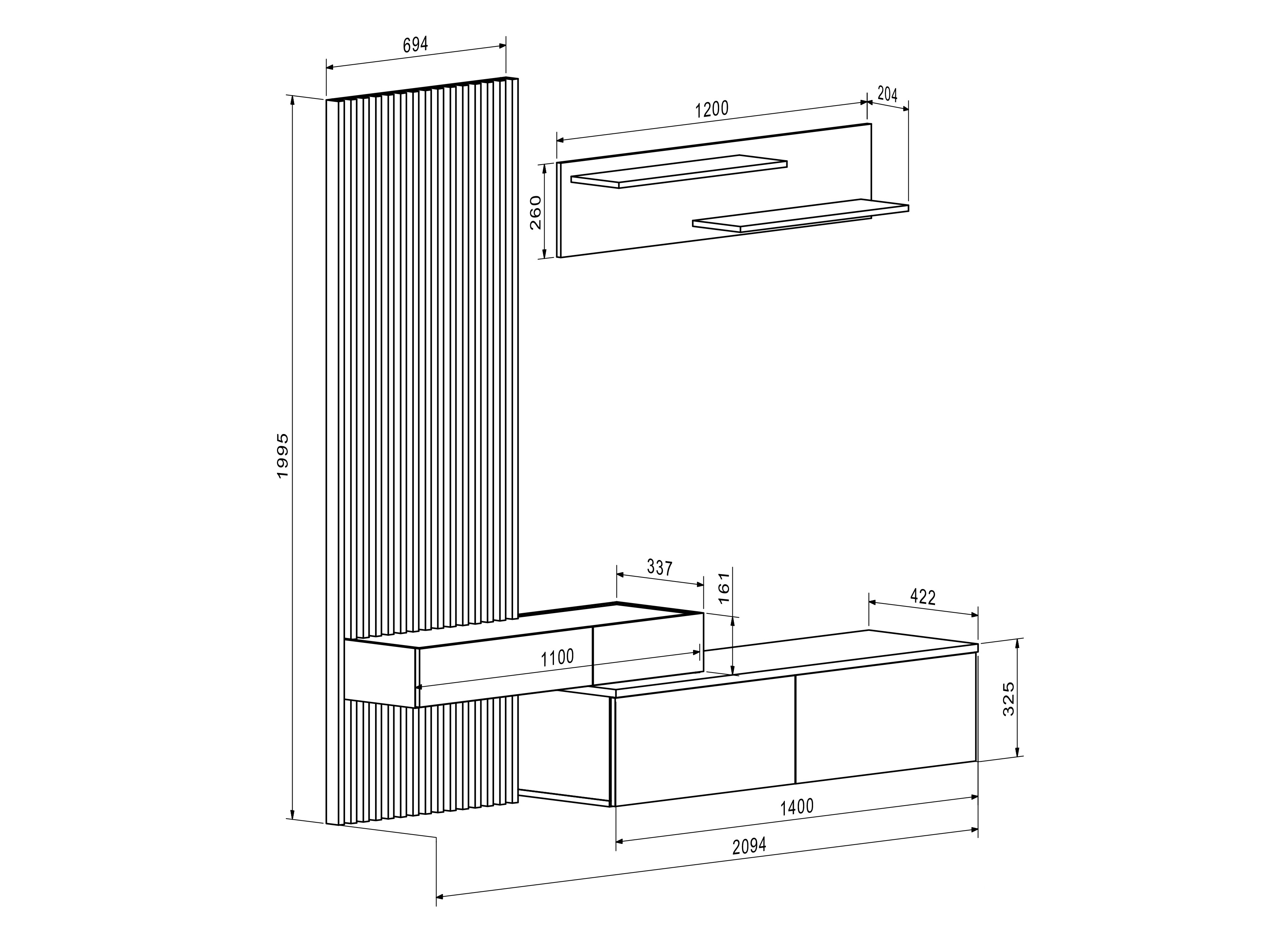Olohuonesetti Houston 2086 (Artisaanitammi + Kashmir)