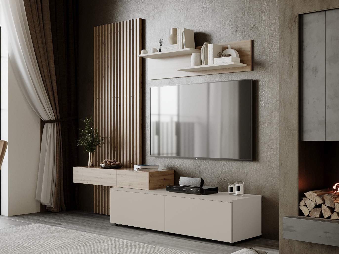 Olohuonesetti Houston 2086 (Artisaanitammi + Kashmir)