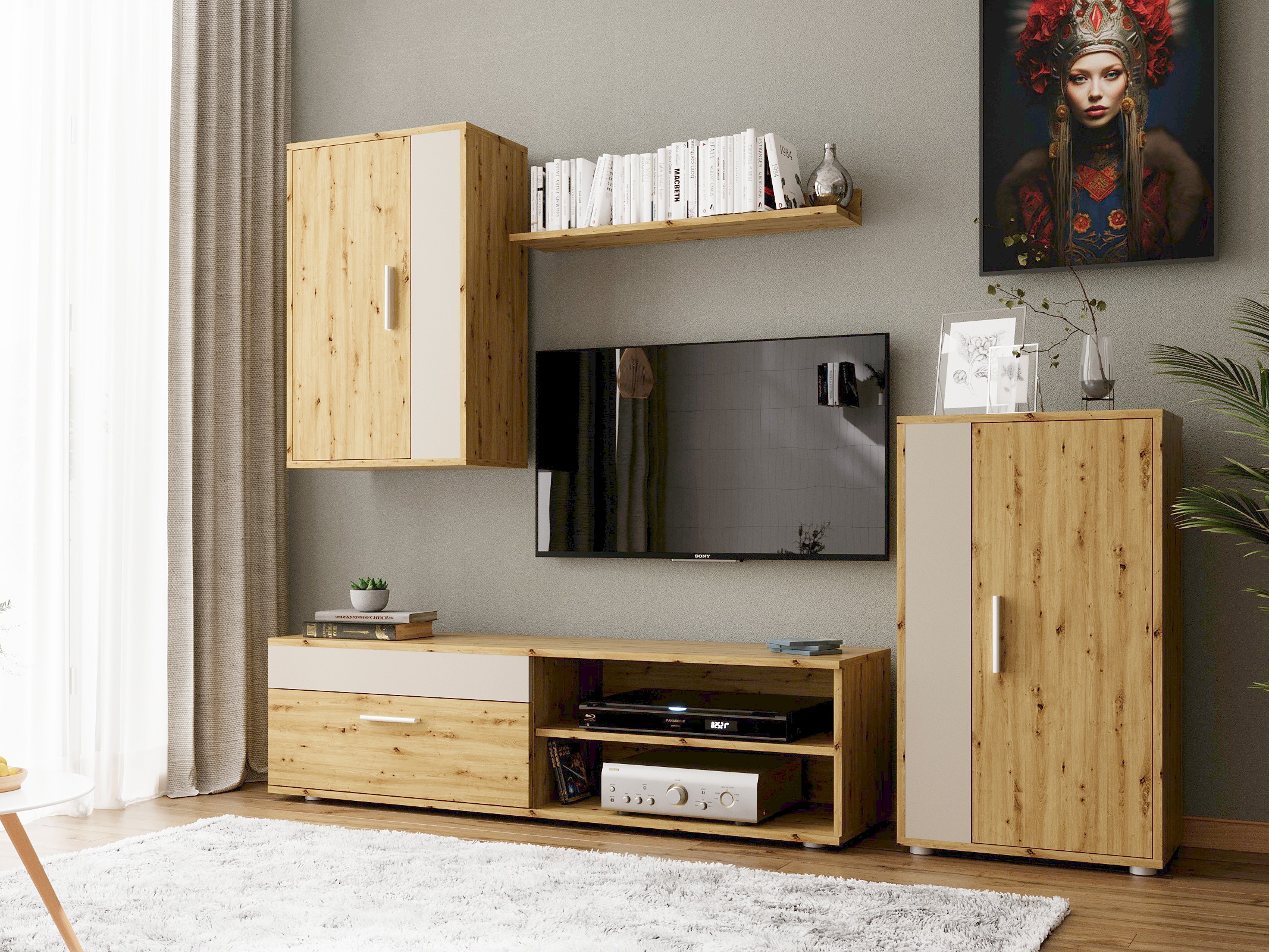 Olohuonesetti Houston 2087 (Artisaanitammi + Kashmir)