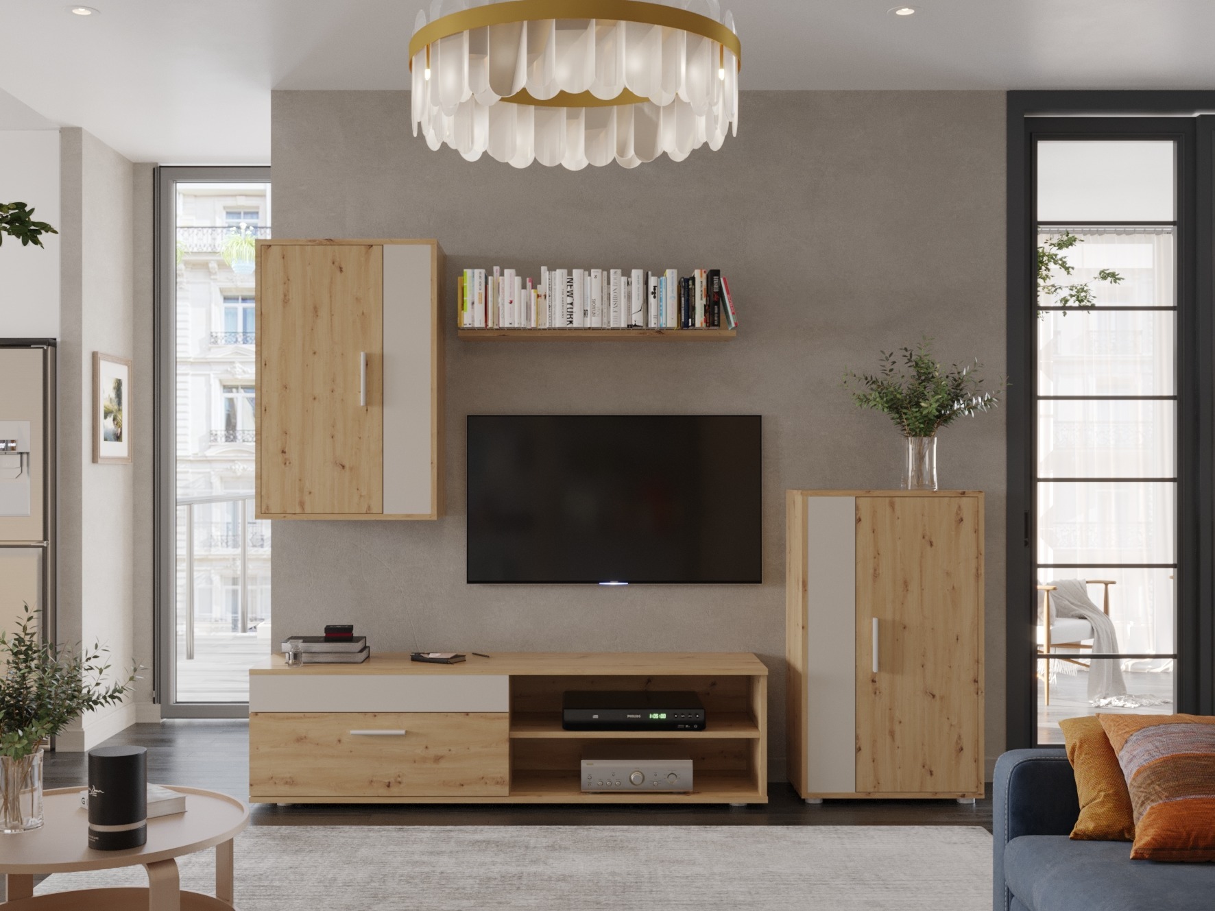 Olohuonesetti Houston 2087 (Artisaanitammi + Kashmir)