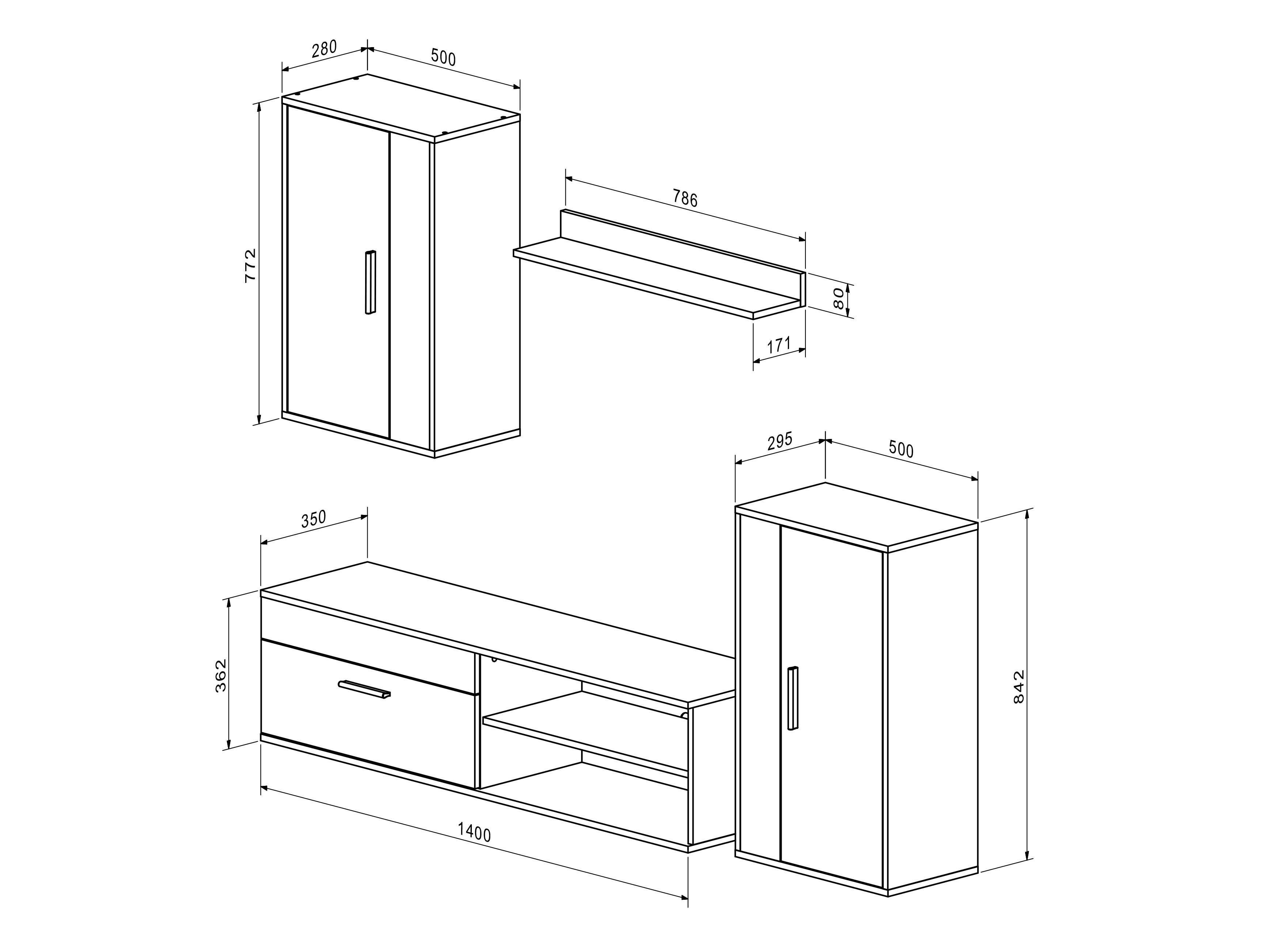 Olohuonesetti Houston 2087 (Artisaanitammi + Kashmir)