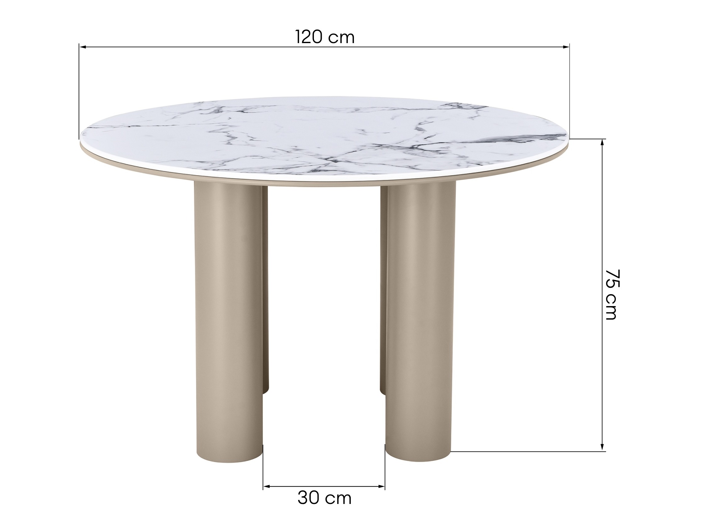 Pöytä Burleson 593 (Beige + Valkoinen marmori)