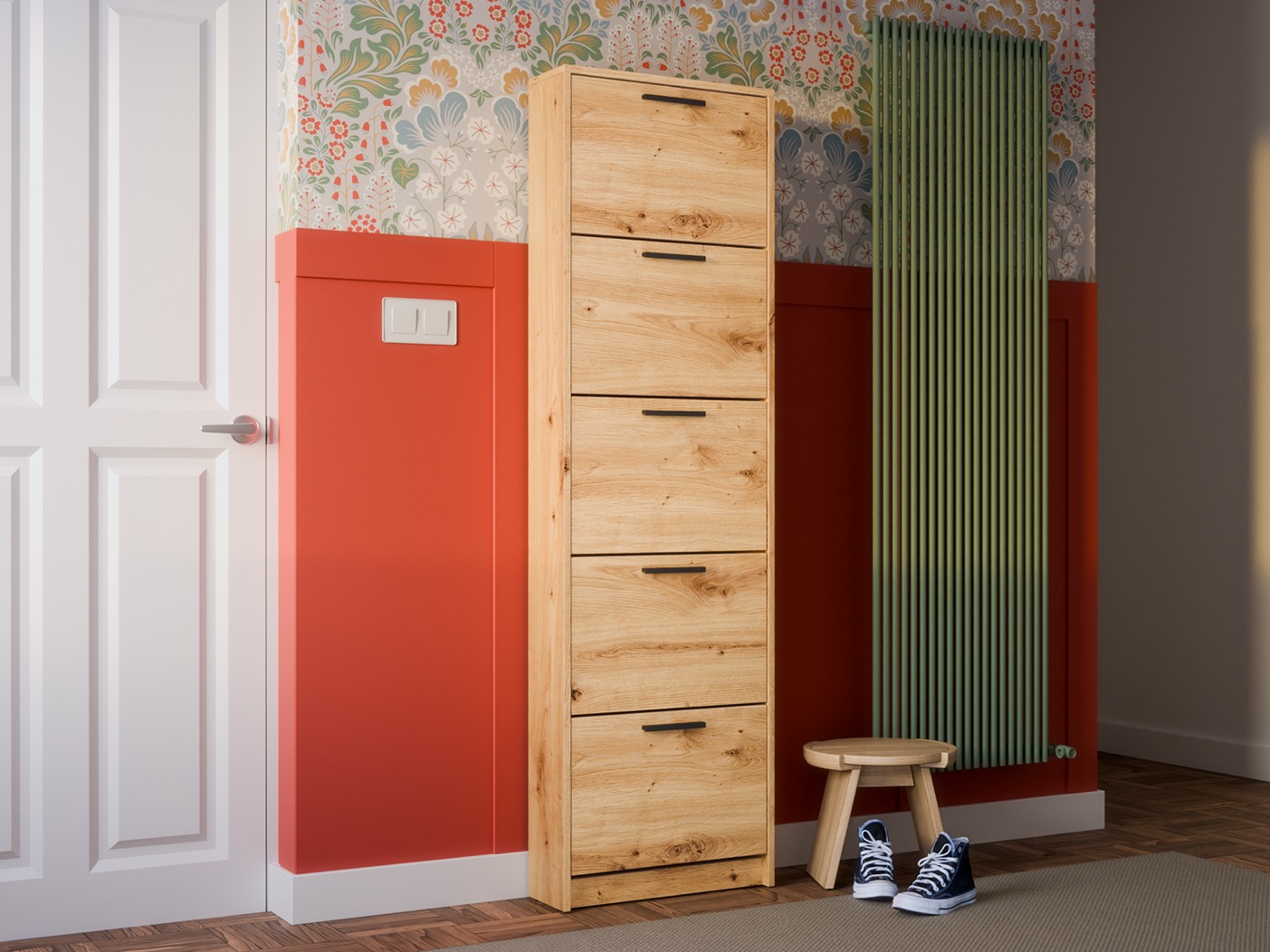 Kenkäkaappi Ontario 187 (Artisaanitammi)