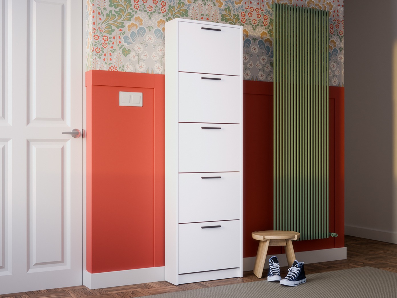 Kenkäkaappi Ontario 187 (Valkoinen)