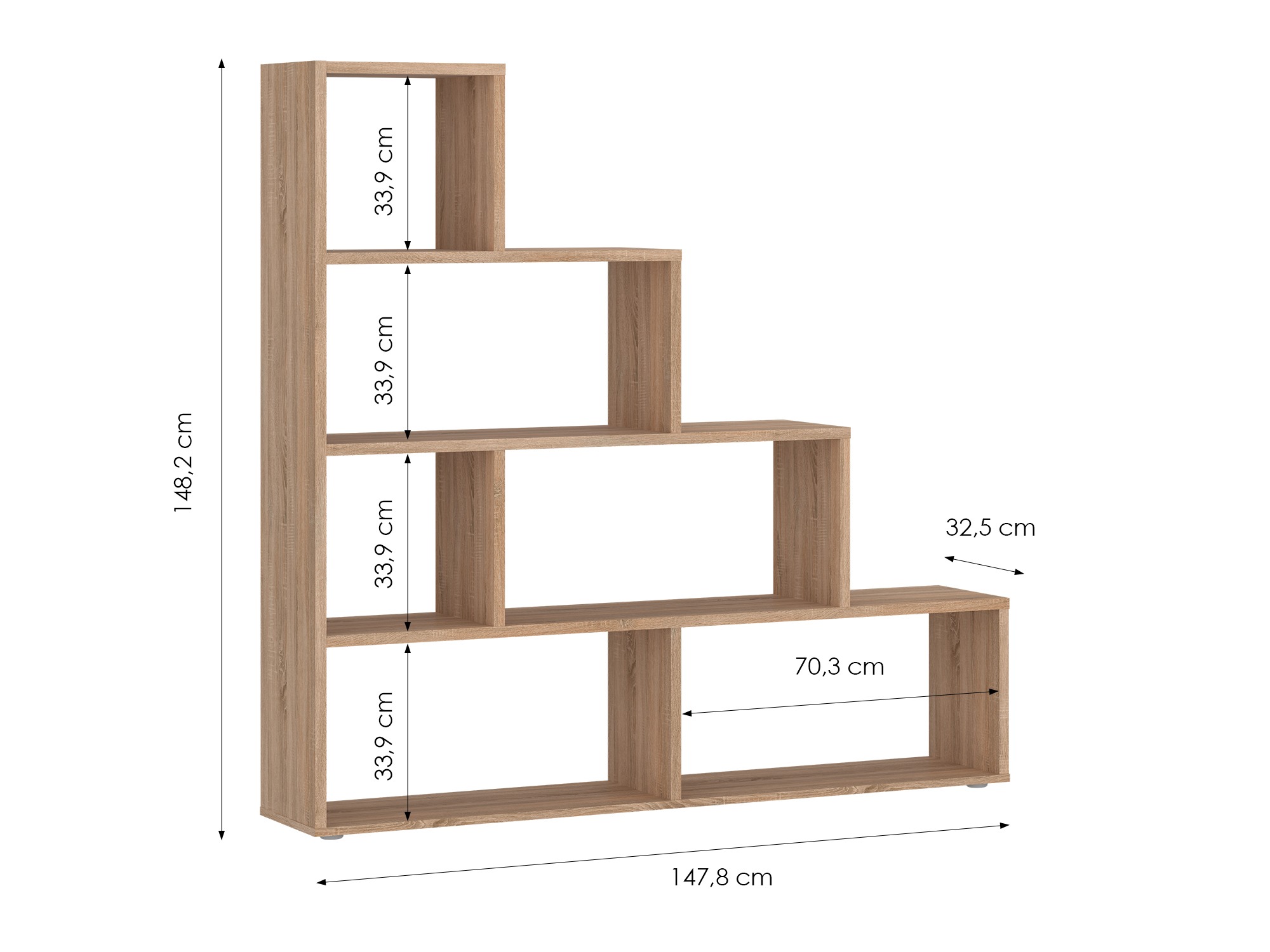 Hylly Ontario 198 (Sonoma-tammi)