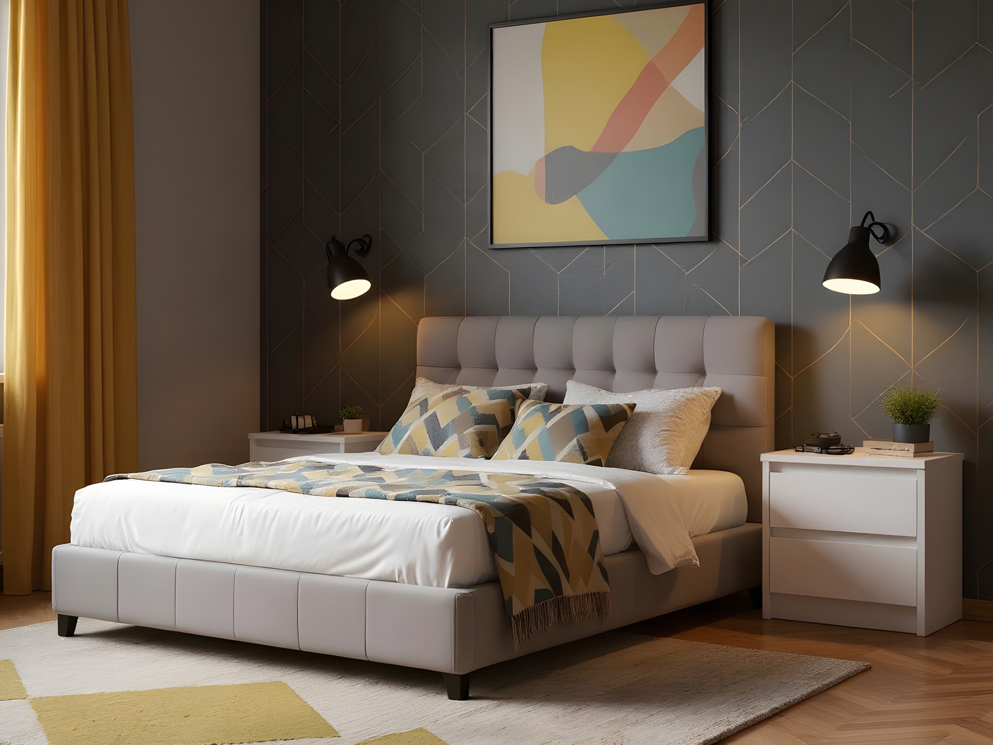 Yöpöytä Ontario 197 (Valkoinen)