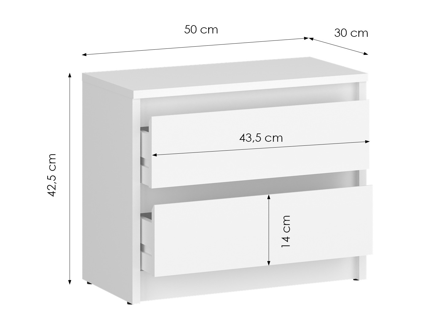 Yöpöytä Ontario 197 (Valkoinen)
