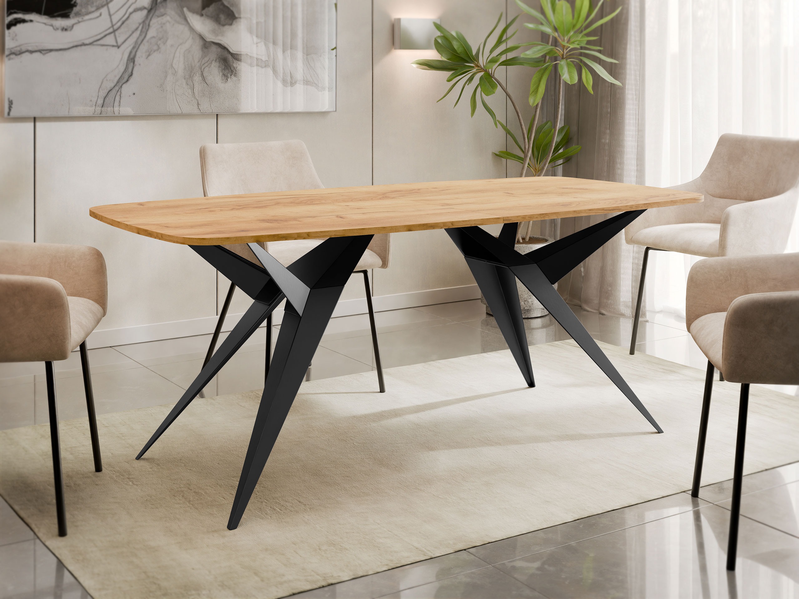 Pöytä Oswego 152 (Kultainen Craft-tammi)